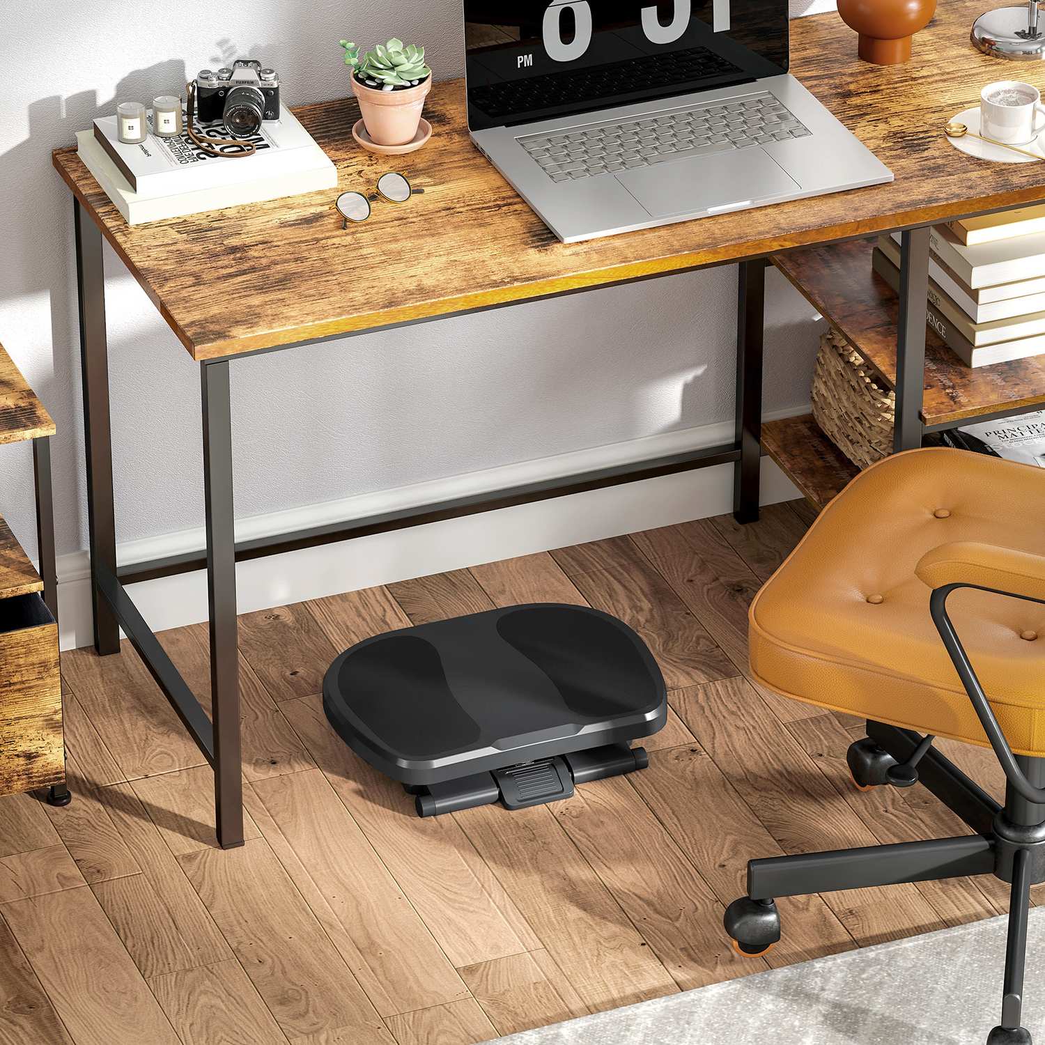 Justerbart ergonomiskt skrivbordsfotstöd – 3 nivåer, grå