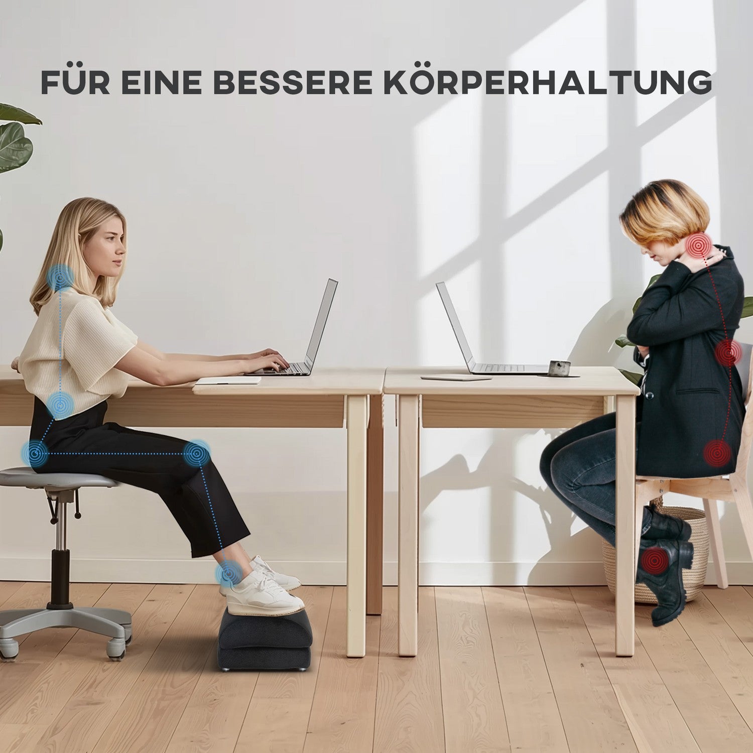 Fotstöd med anti-slip stoppning, sammetslook, svart