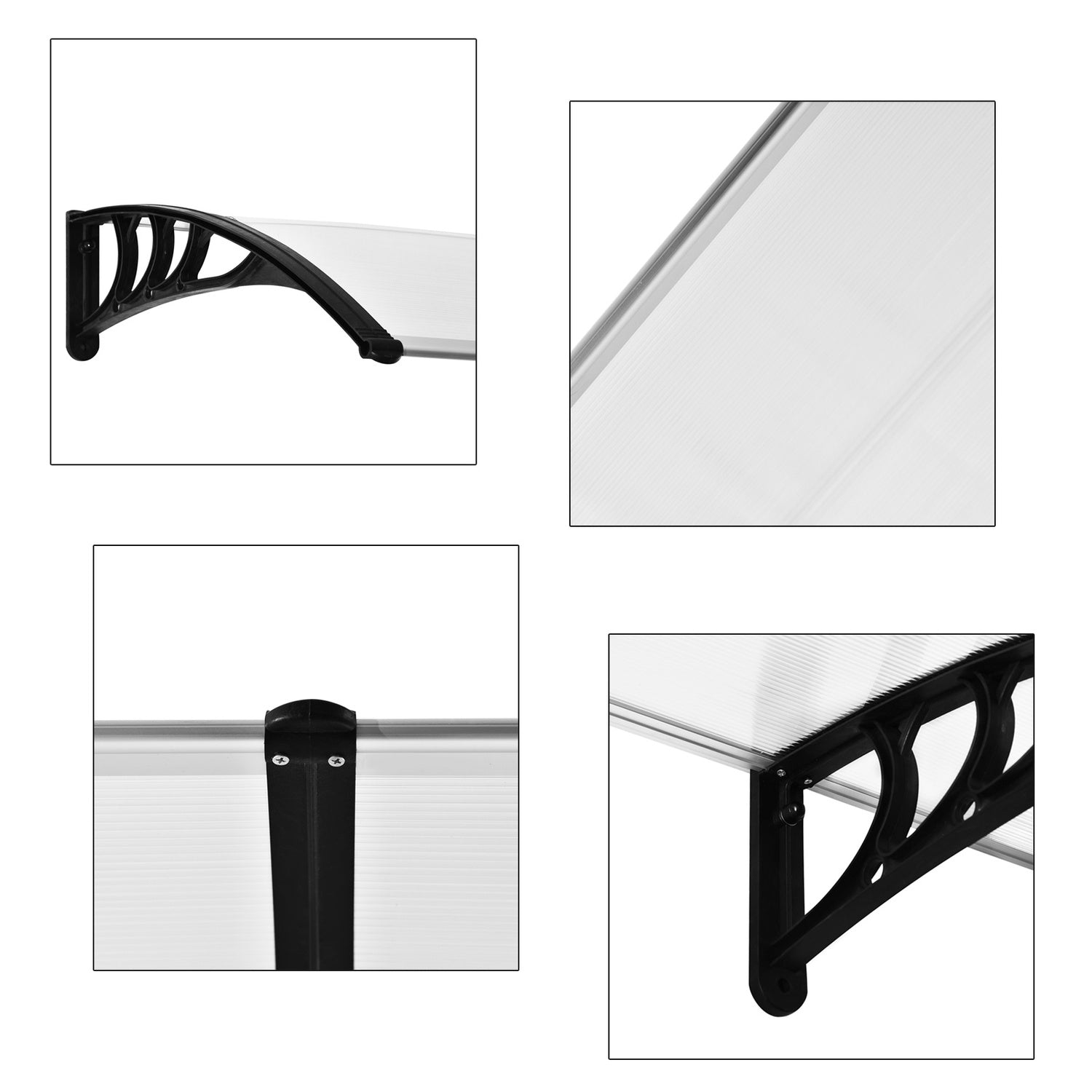 Framdörr aluminiumkapell, 75x195x23 cm, klar polykarbonat