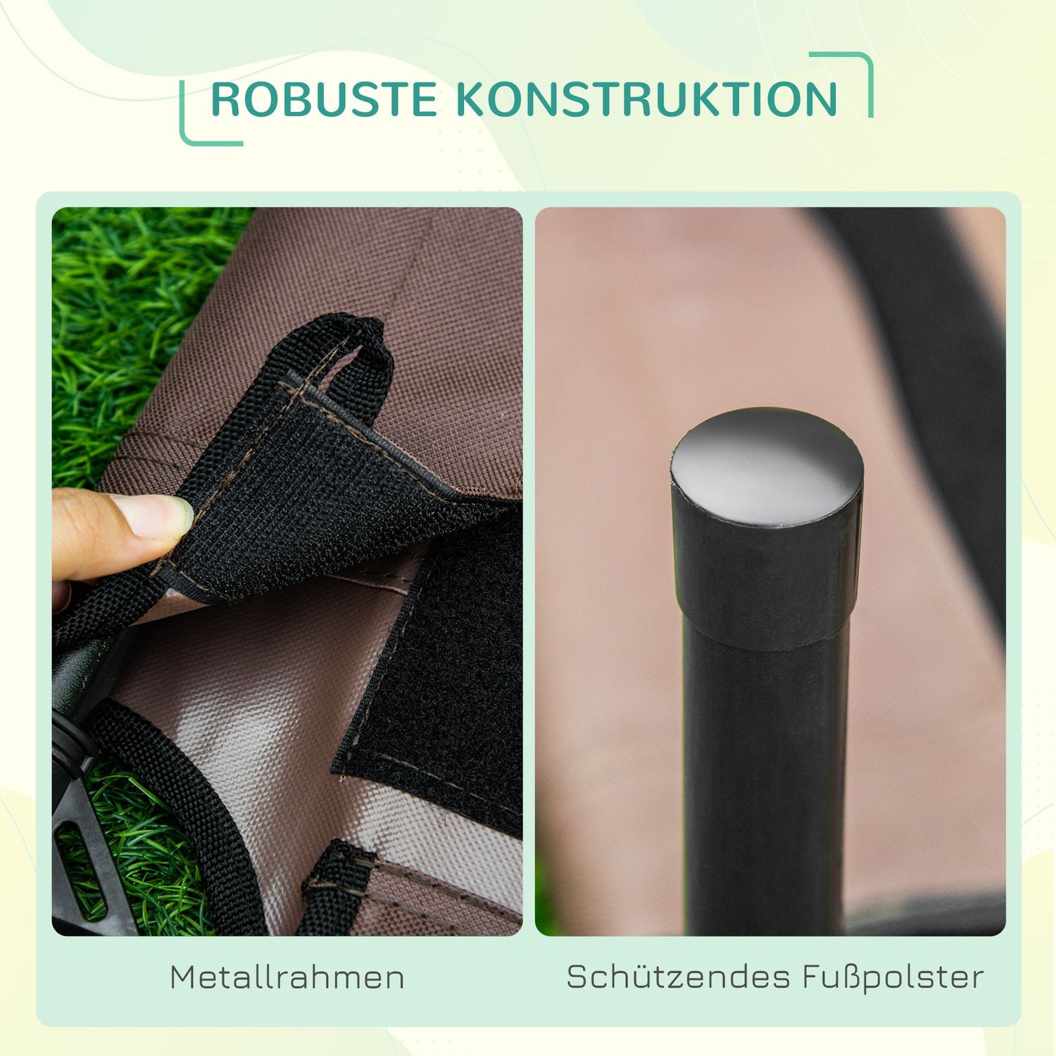 Förhöjd utomhushundsäng med kapell, Tafttyg, 76x61x73 cm