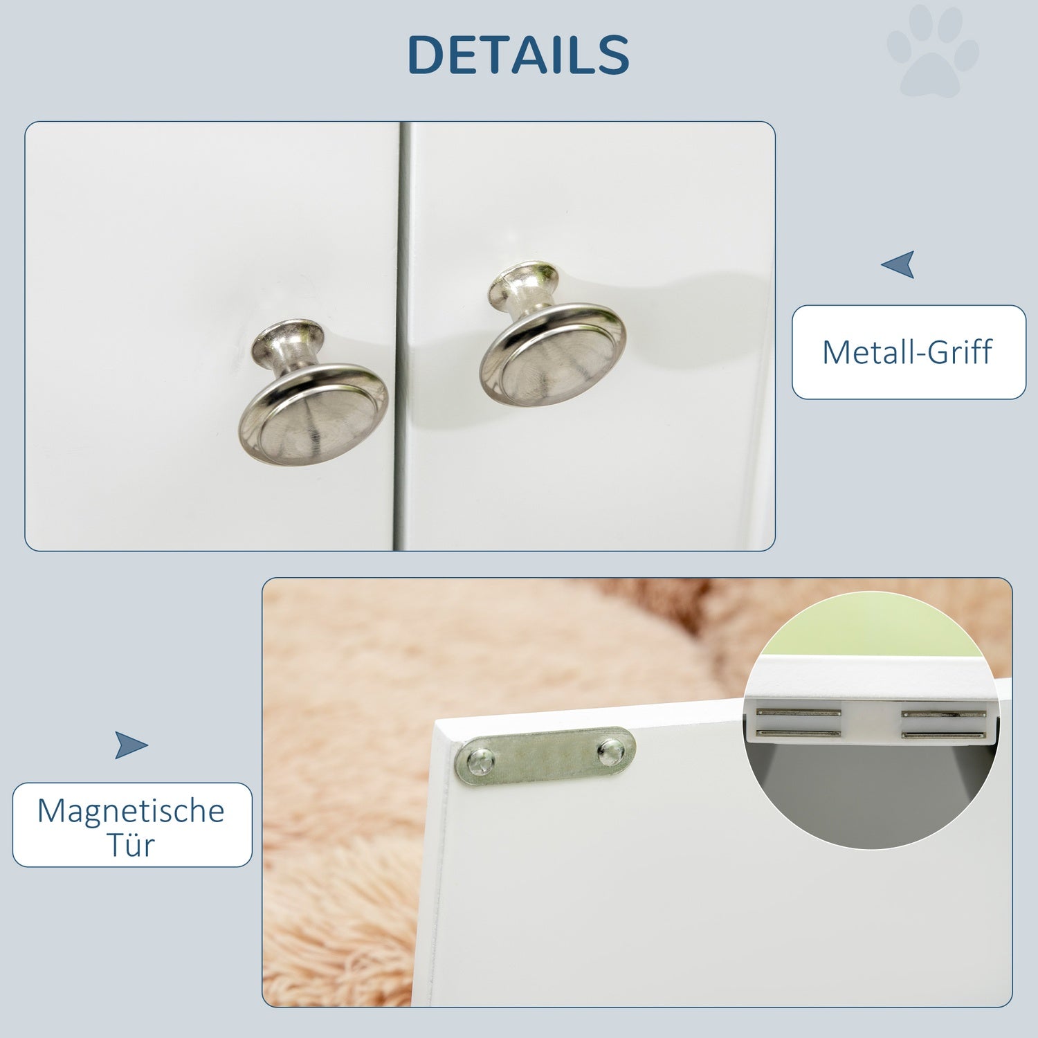 Förhöjt hundskålsställ med förvaring & 2 stålskålar