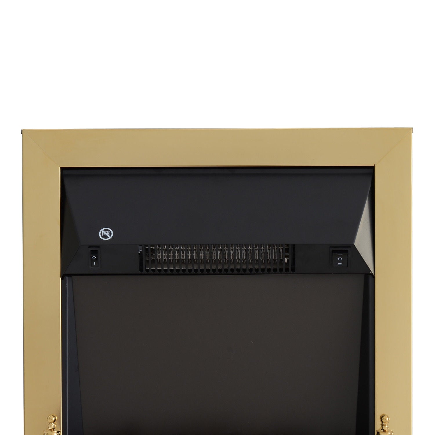 Fristående Elspis, 1000/2000W, Guld, Flameffekt
