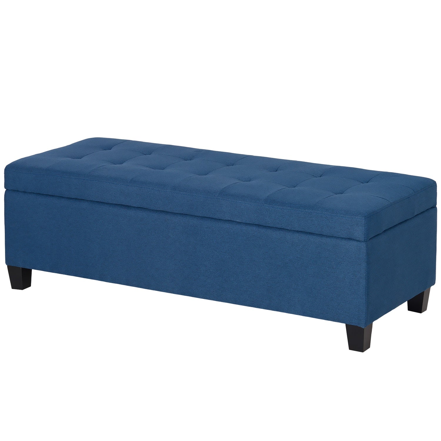 Förvaring Ottoman bänk med knapptuft, blå, 125 cm