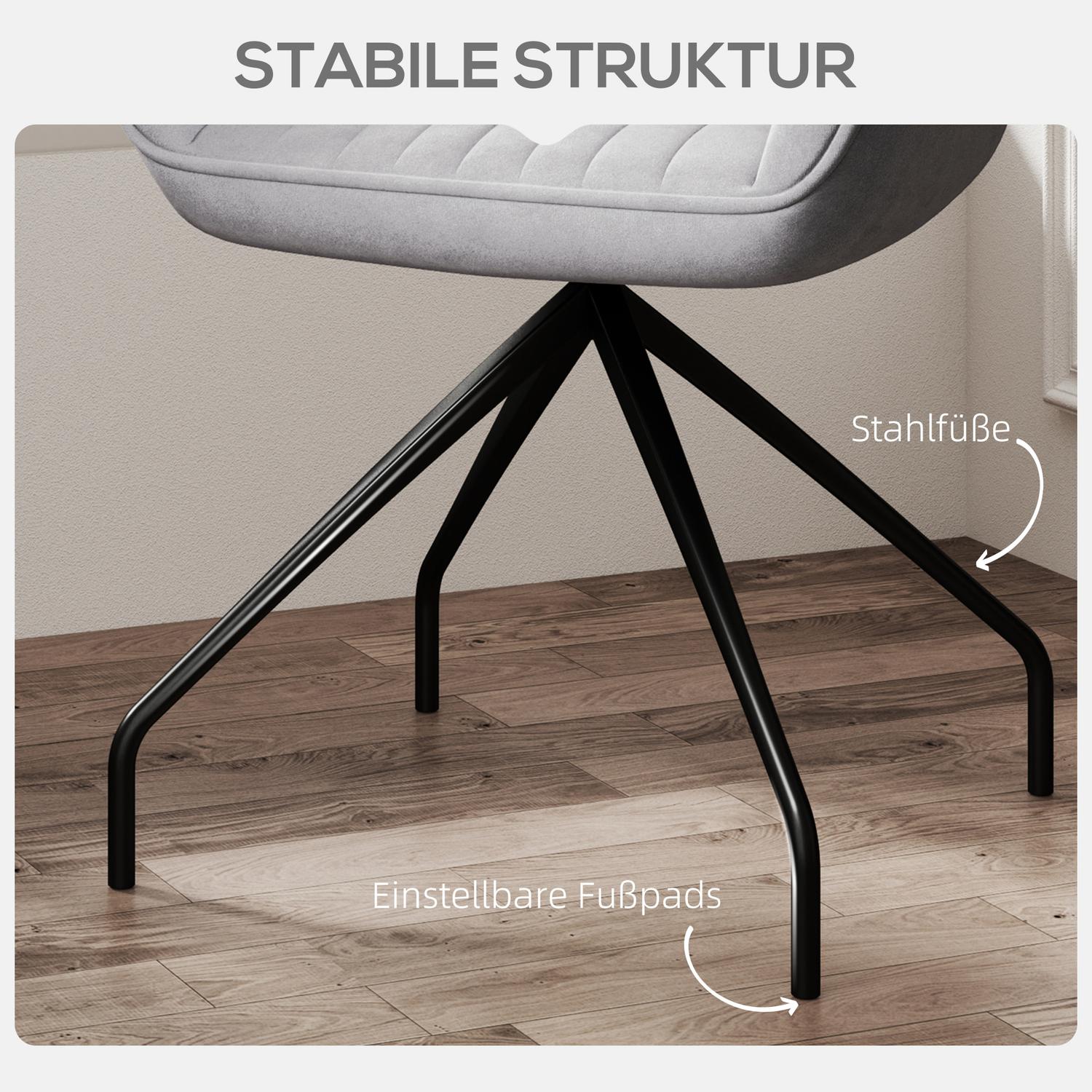 Swivel Velvet Fåtölj med metallben, mörkgrå