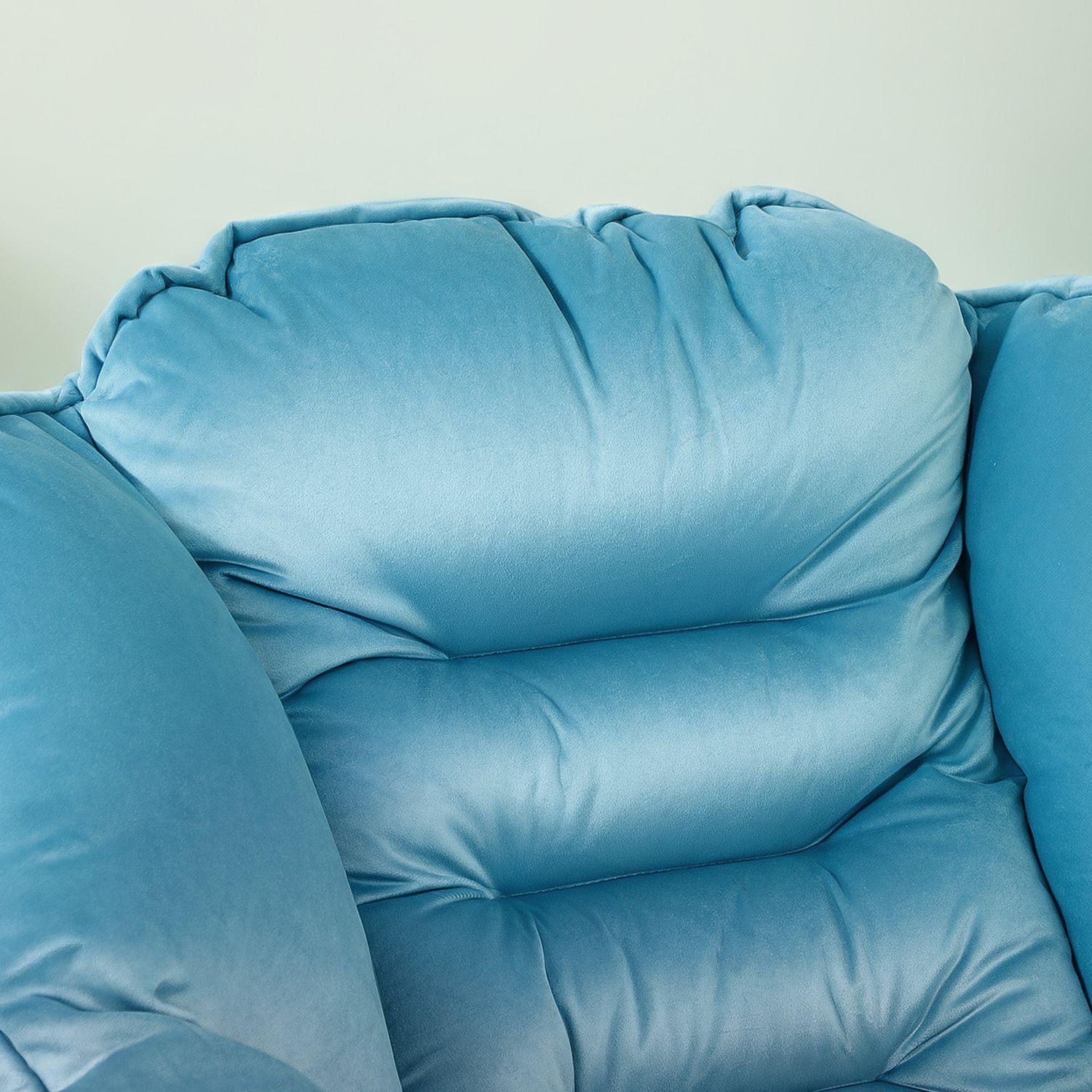 Velvet Lounge Chair, klädd med sidoficka – blå