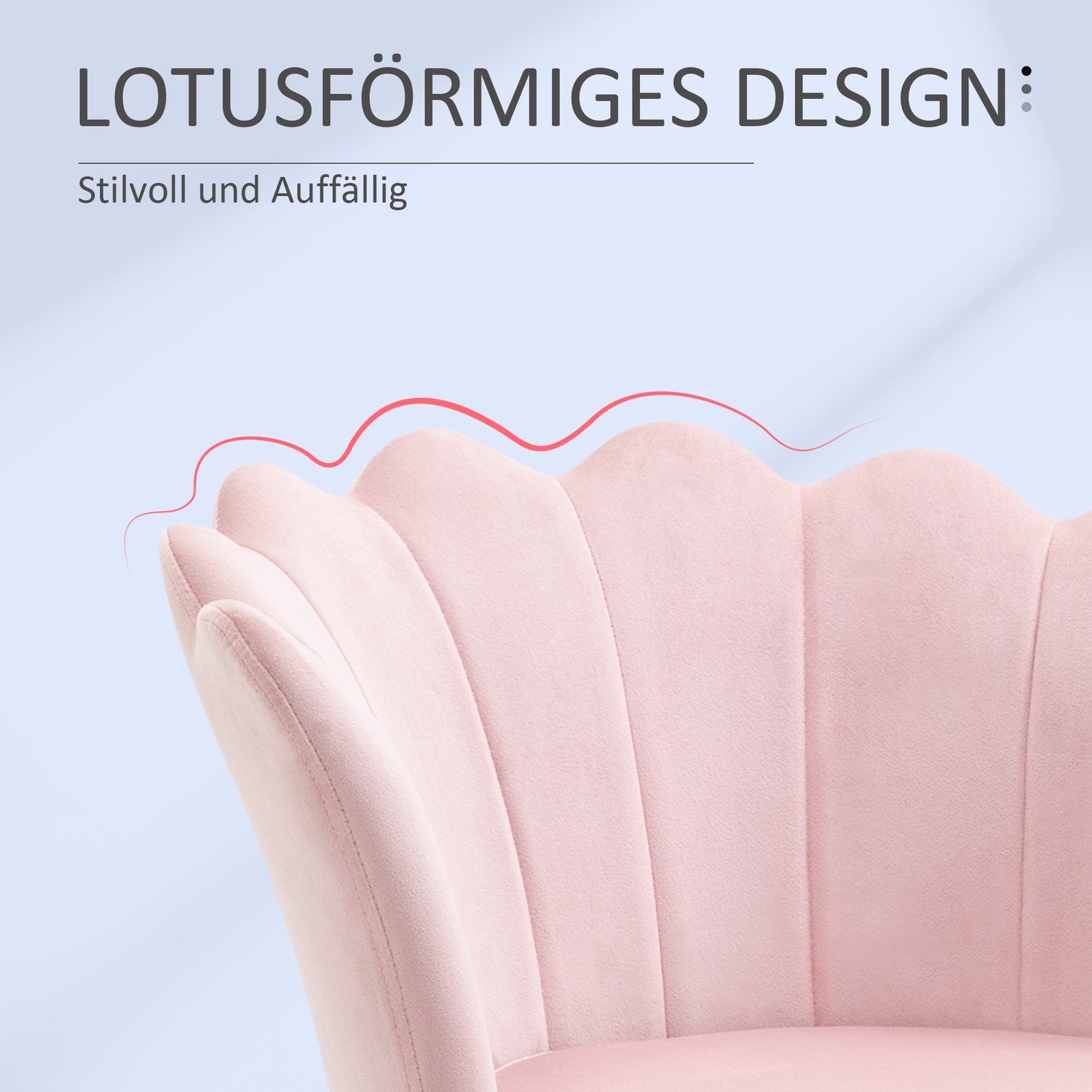 Pink Velvet Lounge Chair, Lotus Design, Metal Ben