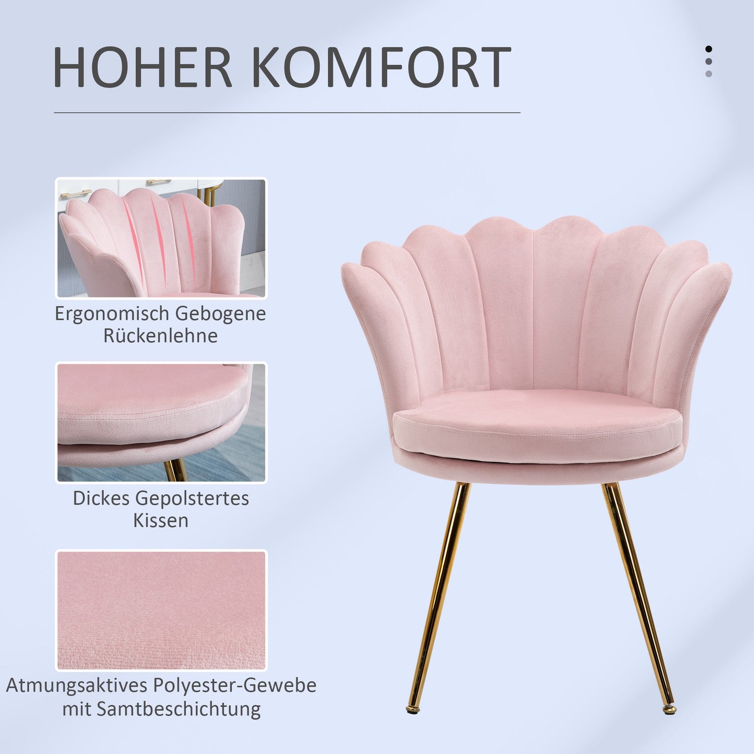 Pink Velvet Lounge Chair, Lotus Design, Metal Ben