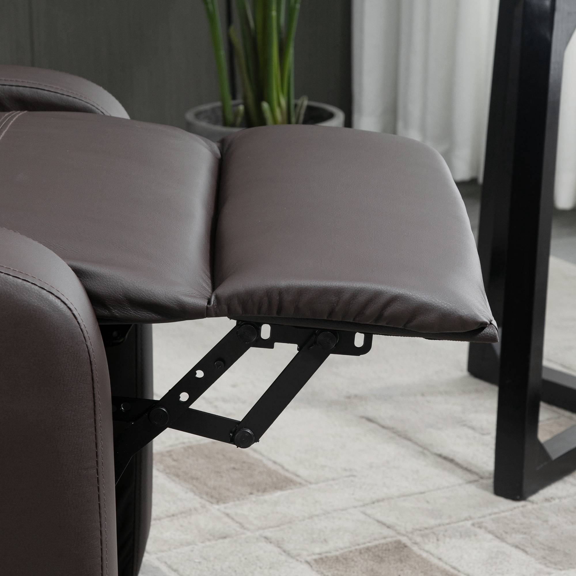 Fåtölj med massagefunktion, justerbart ryggstöd, konstläder