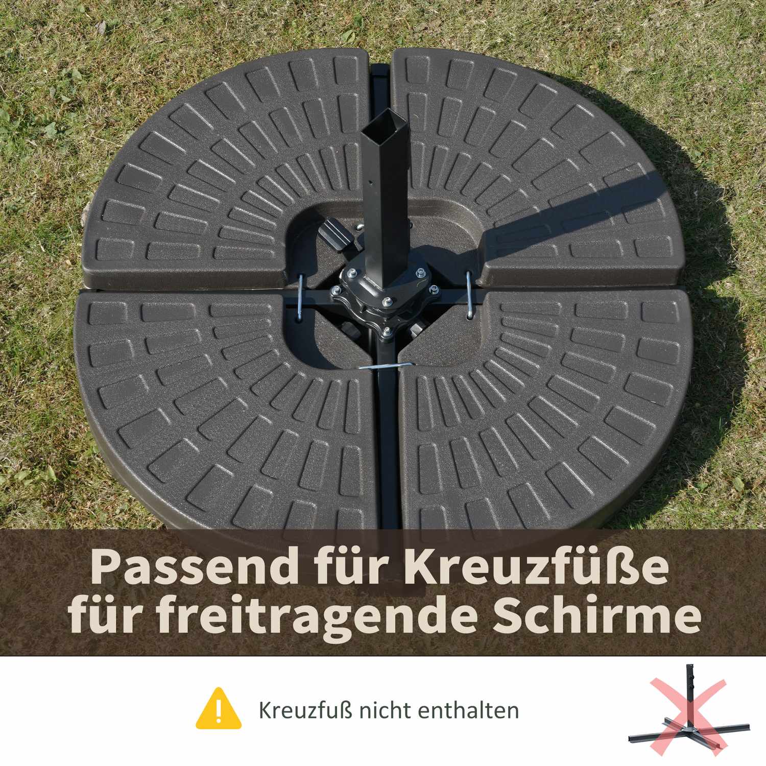 Fyllbart HDPE paraplyställ, kaffe, 17 kg vatten/25 kg sand
