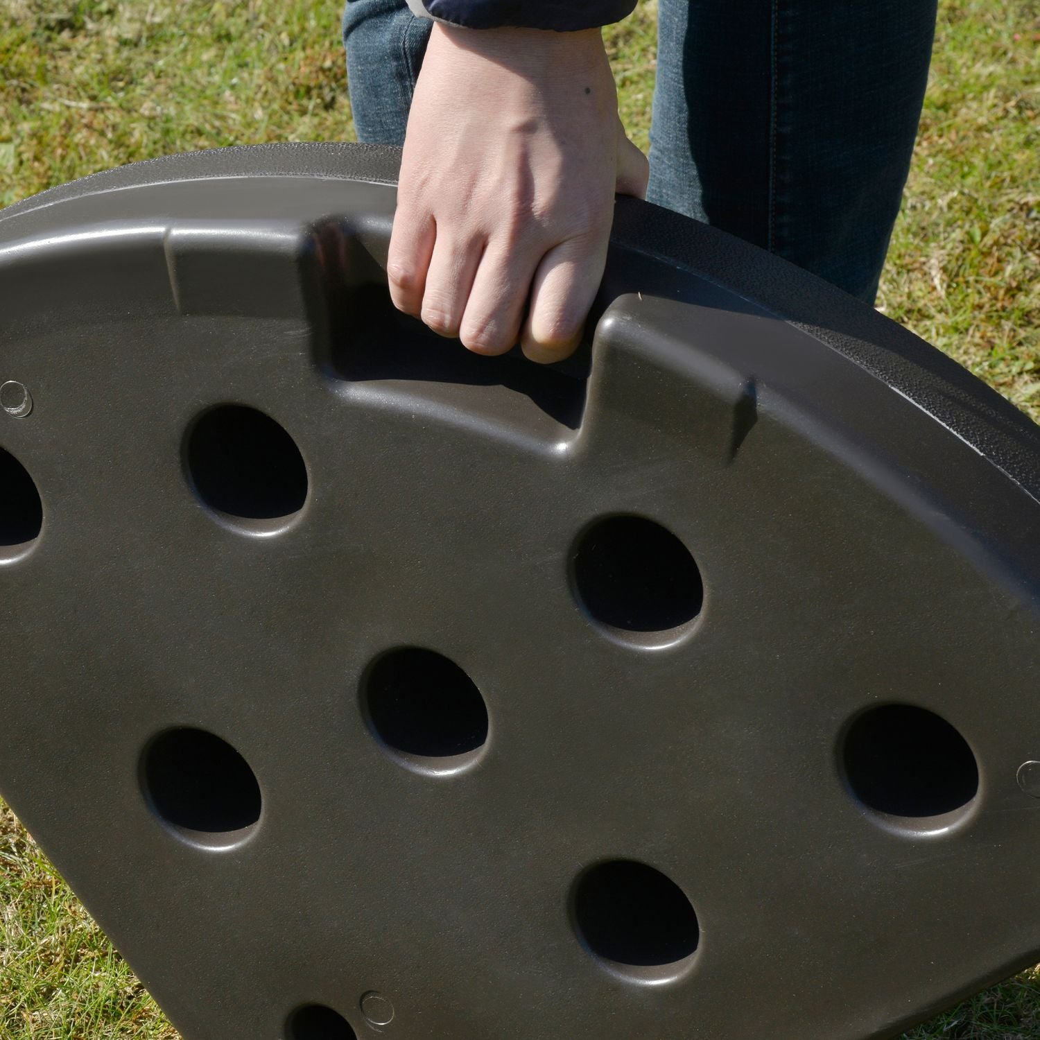 Fyllbart HDPE paraplyställ, kaffe, 17 kg vatten/25 kg sand