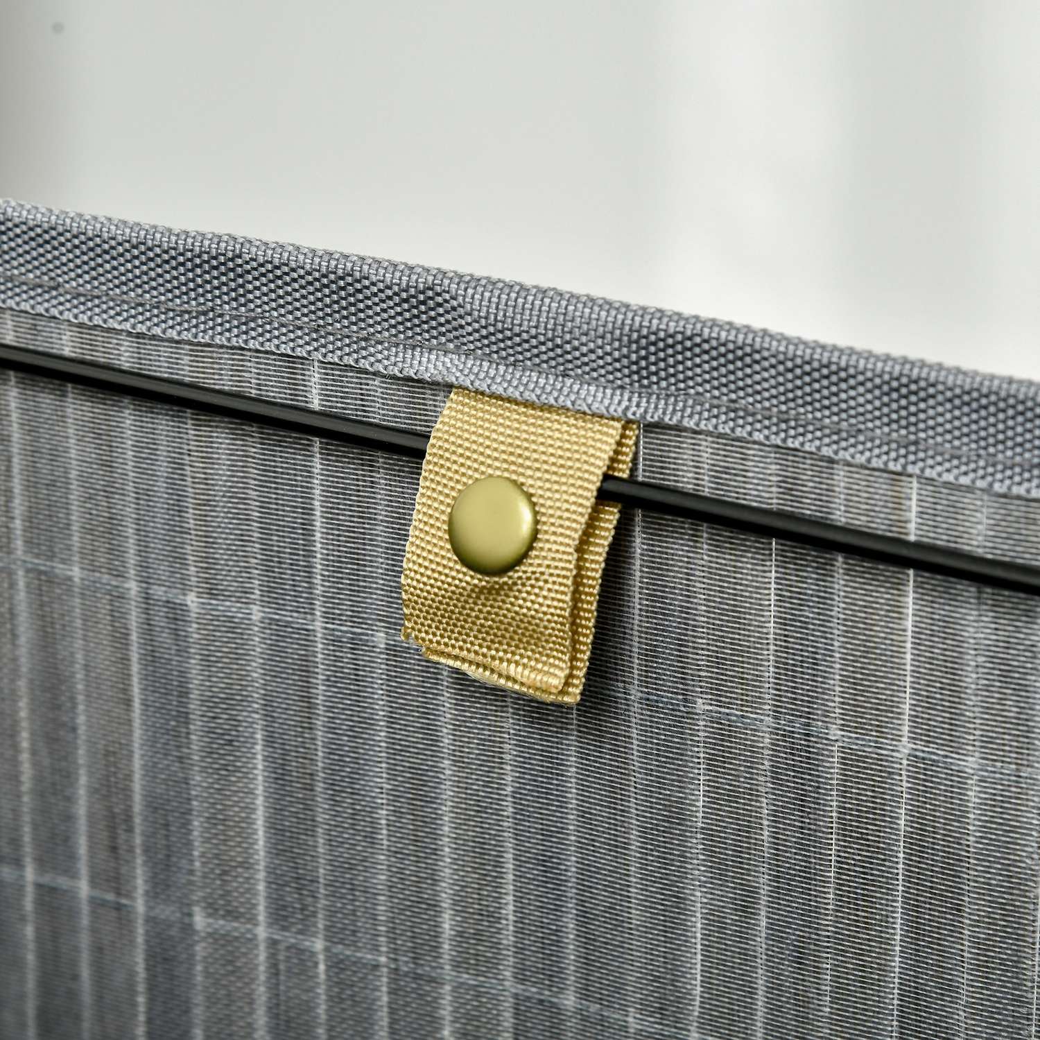 Bambu tvättkorg, 55L med lock & avtagbar påse, grå