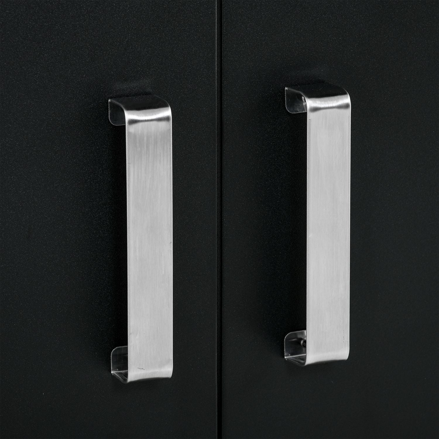 Gasgrill med 3 brännare & 1 sidobrännare, svart stålskåp