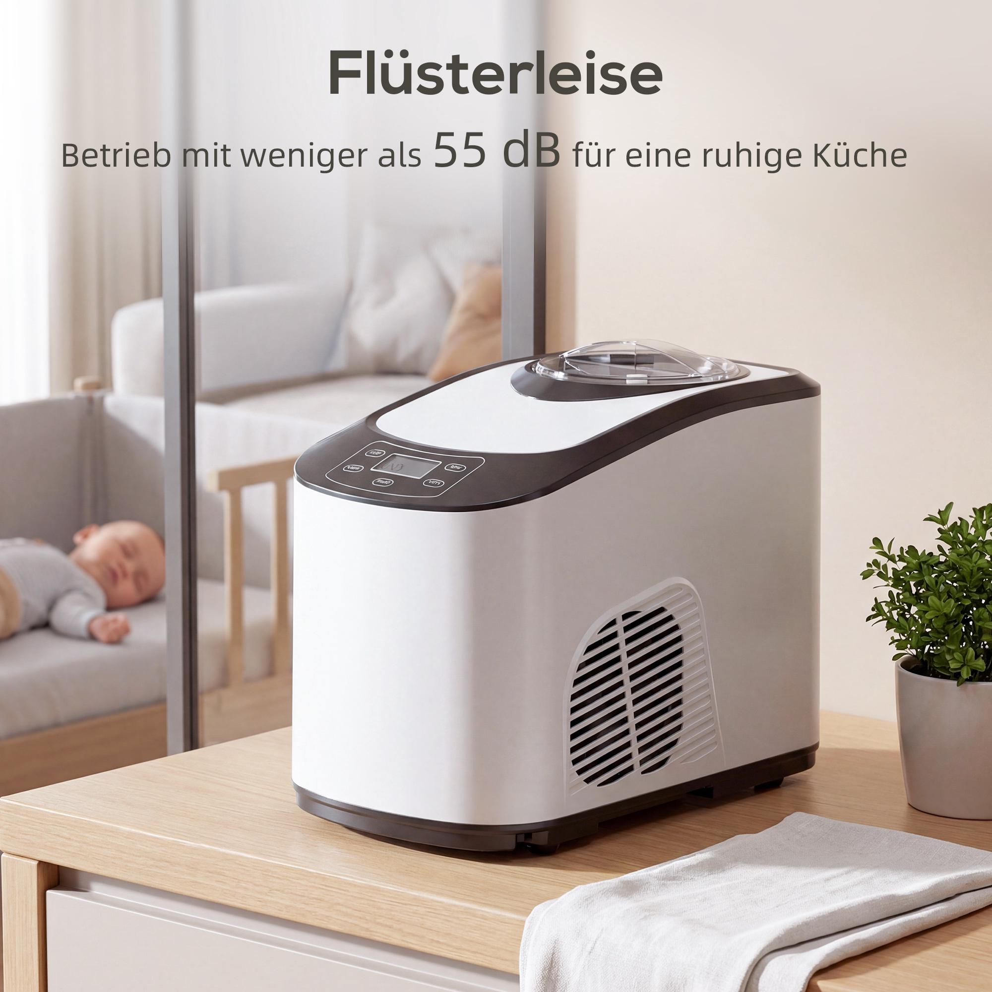 Glassmaskin med kompressor, 1,5 l, vit