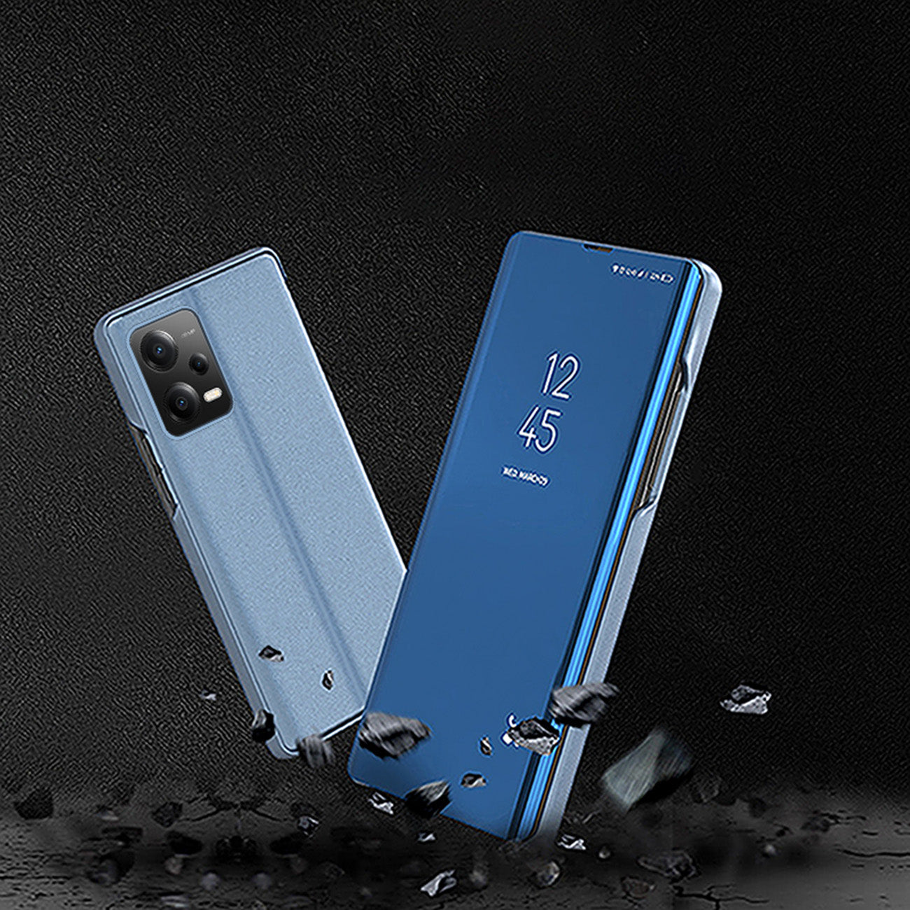 Glossy Flip Fodral för Xiaomi Redmi Note 12 5G / Poco X5 Pro 5G Clear View Fodral Svart