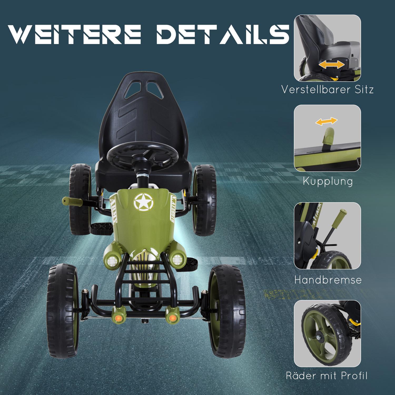 Green Kids Go Kart – Handbroms, justerbar sits, 3+ år