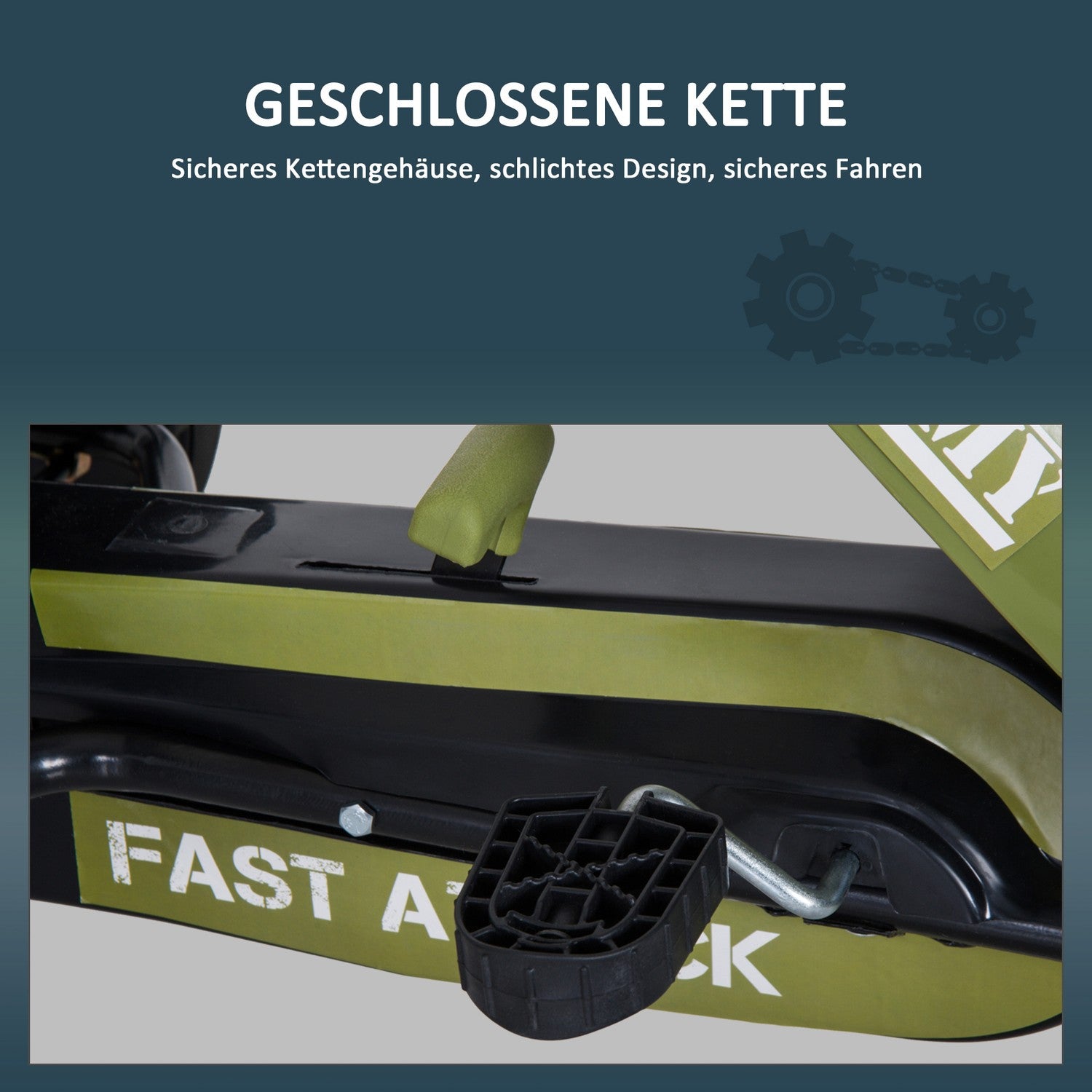 Pedal Go-Kart för barn, Handbroms, Grön, Outdoor Fun