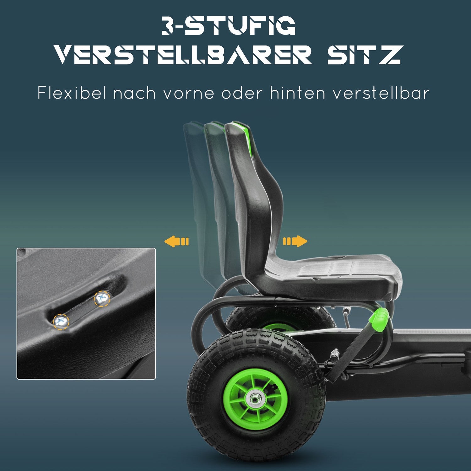 Gokart för barn med justerbar sits och handbroms