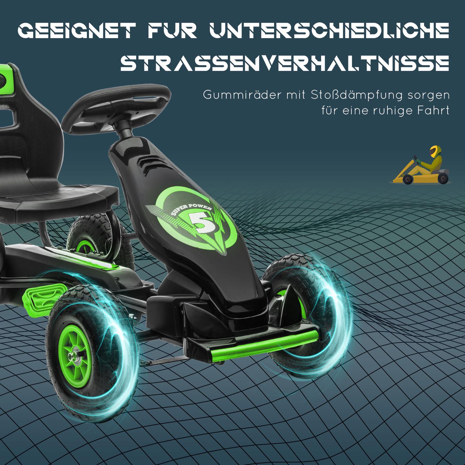 Gokart för barn med justerbar sits och handbroms