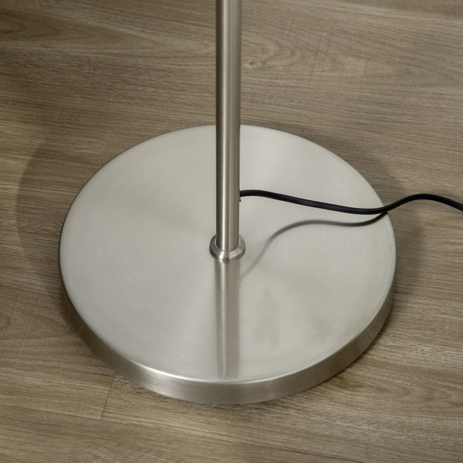 Golvlampa 40W E27, Silver & Vit, 169 cm, 3 glasskärmar