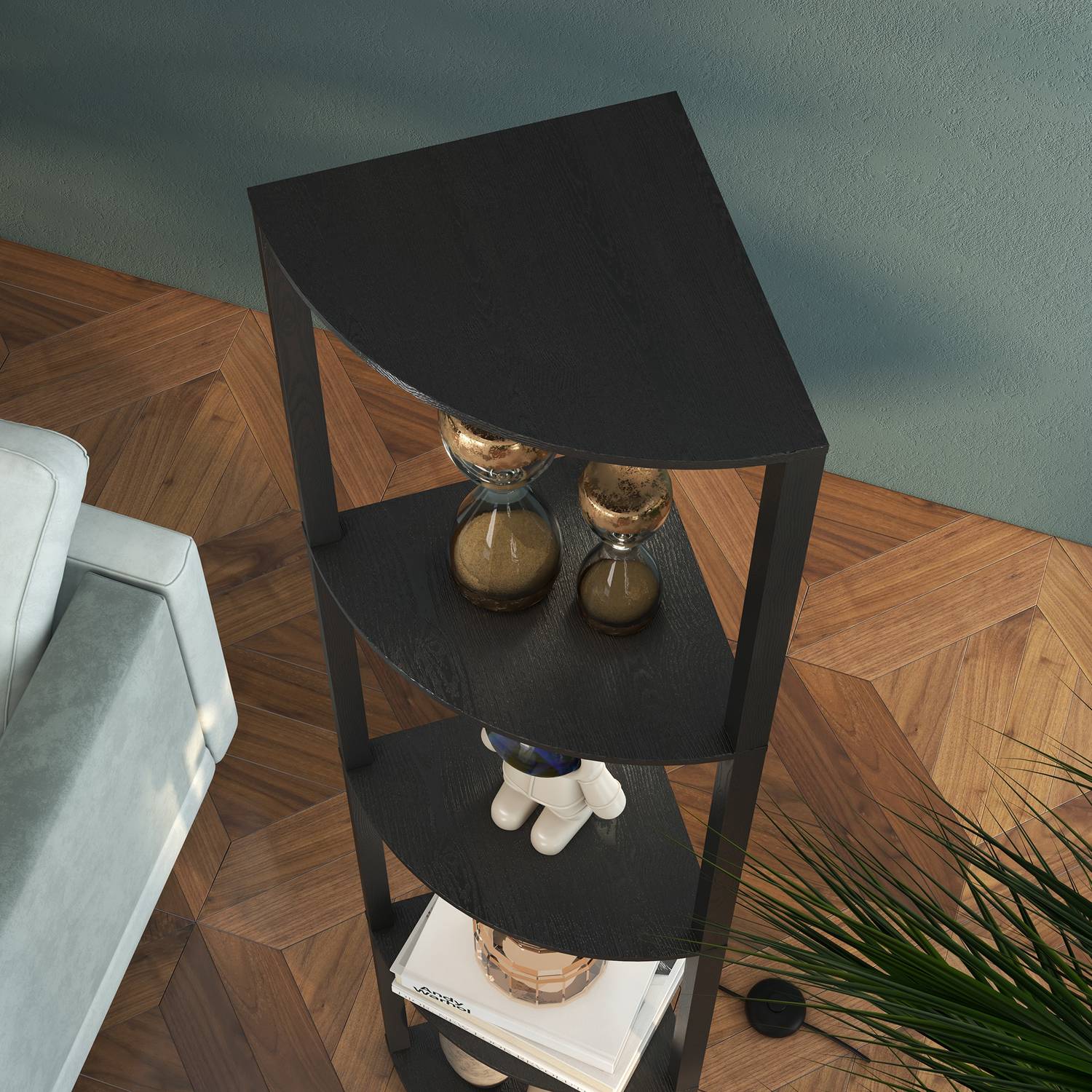 LED-golvlampa med hyllor, E27-sockel, 3 ljusfärger