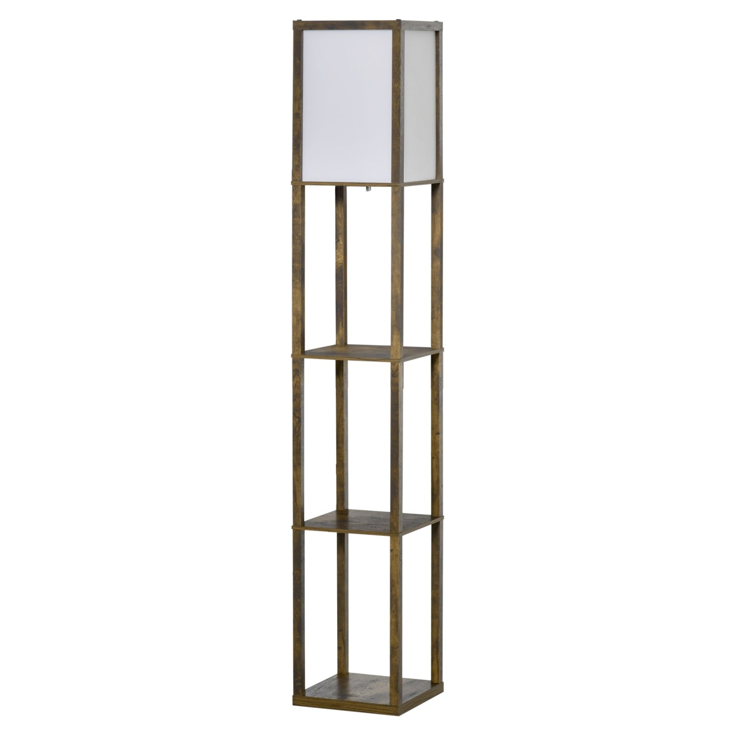 Golvlampa med hyllor och lampskärm, E27 sockel, 40W
