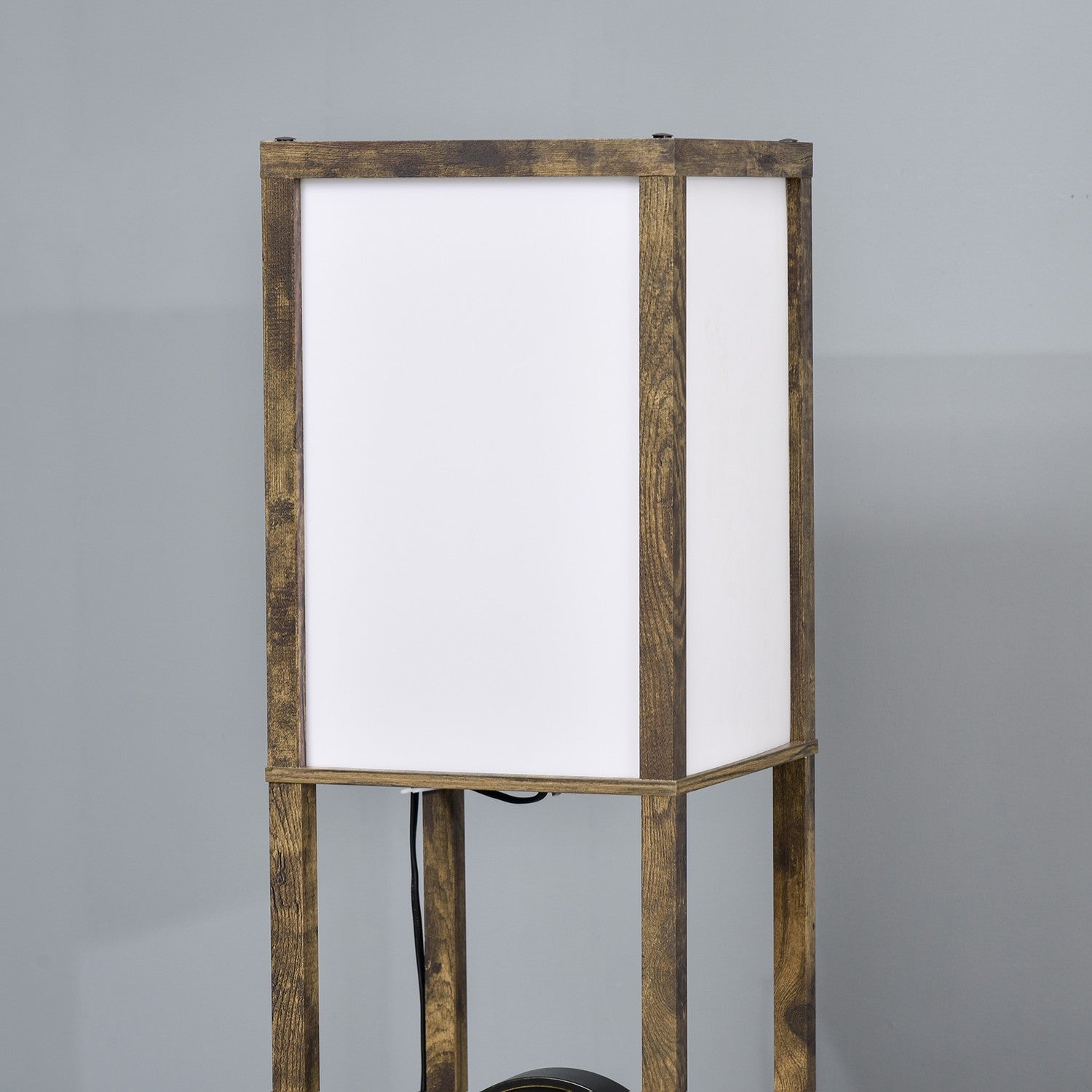 Golvlampa med hyllor och lampskärm, E27 sockel, 40W