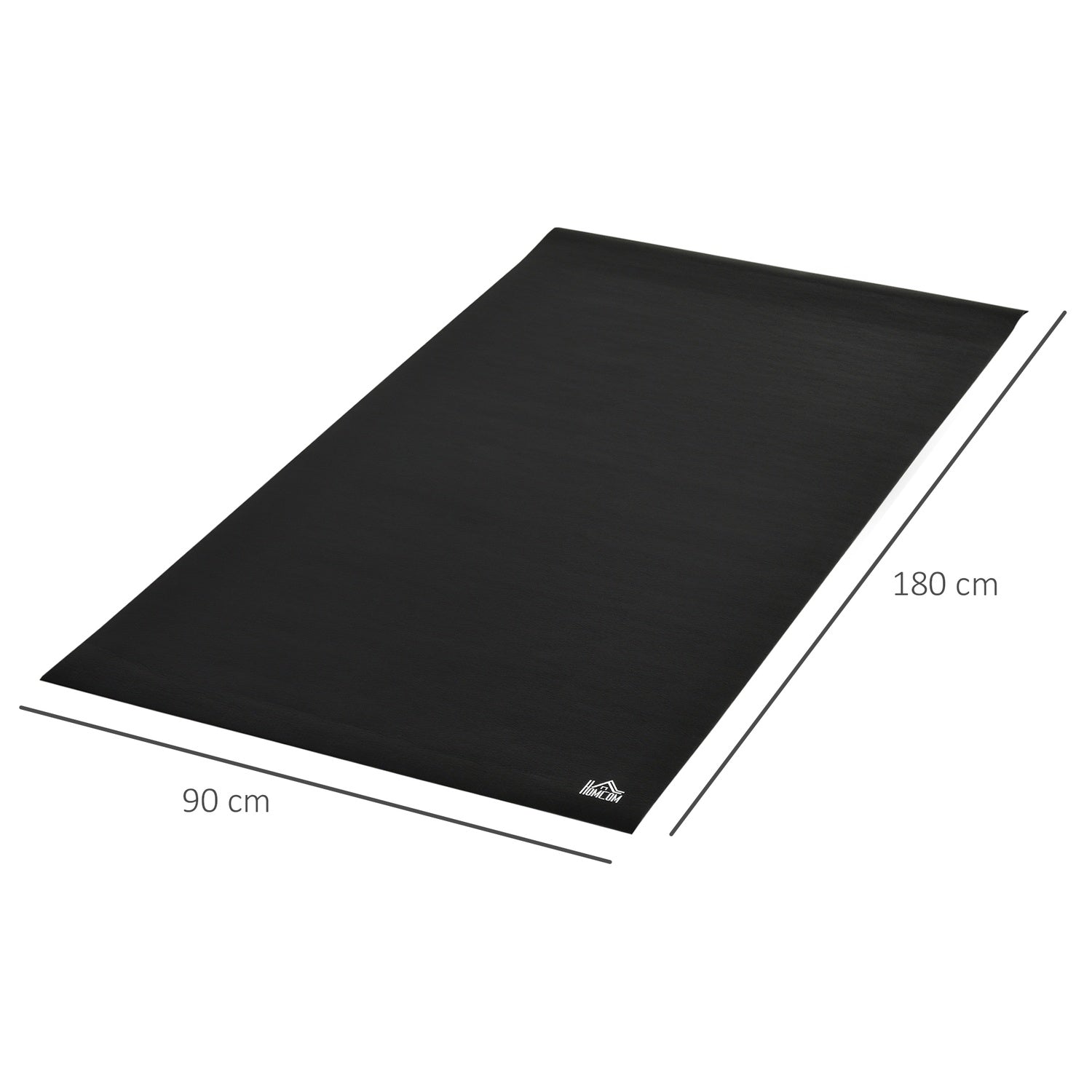 PVC Golvskyddsmatta för träningsutrustning – Svart, 180x90cm