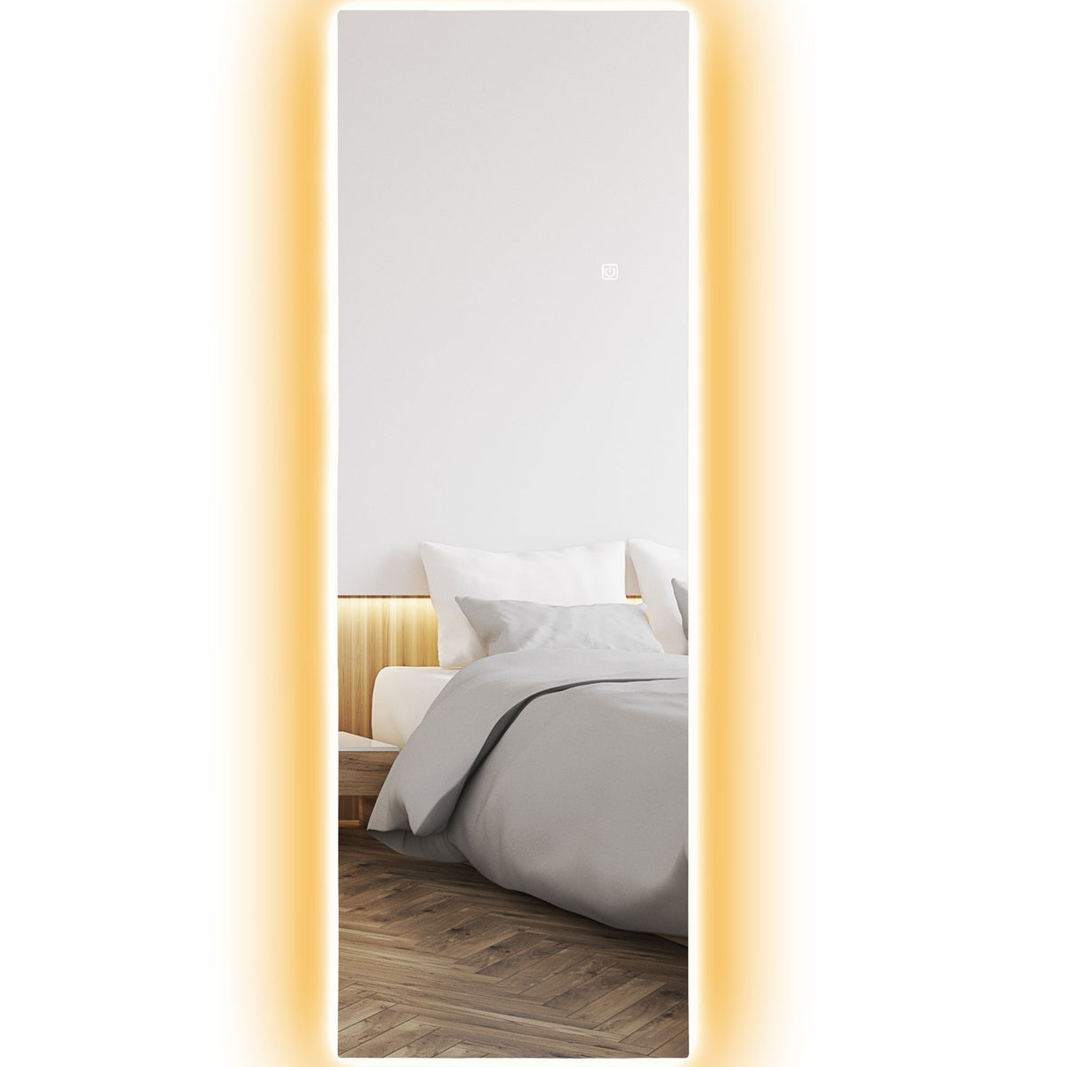 Golvspegel med LED-ljus, Touch Control, 40x120 cm