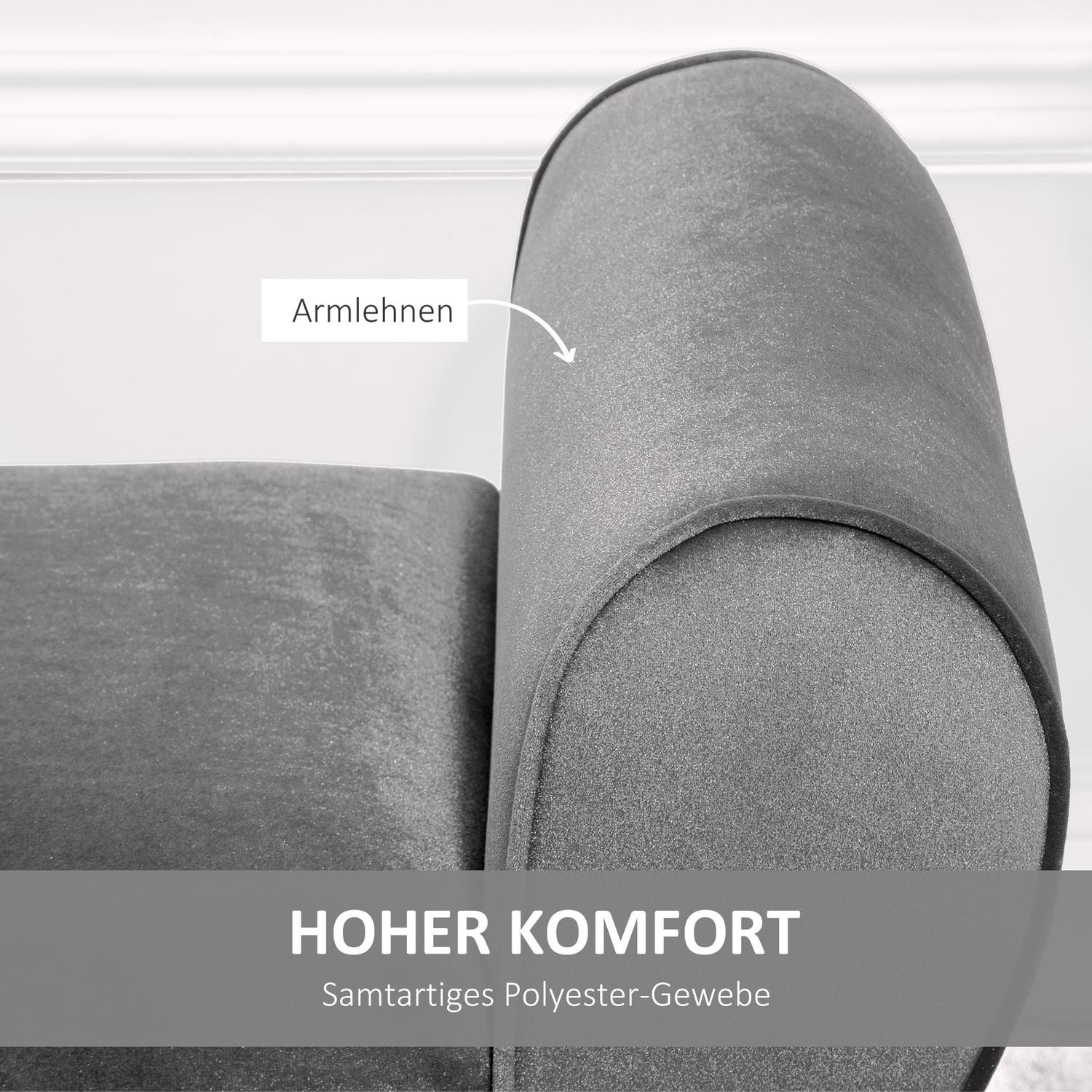 Grå Modern Förvaringsbänk – Sammet, 118x42x66 cm