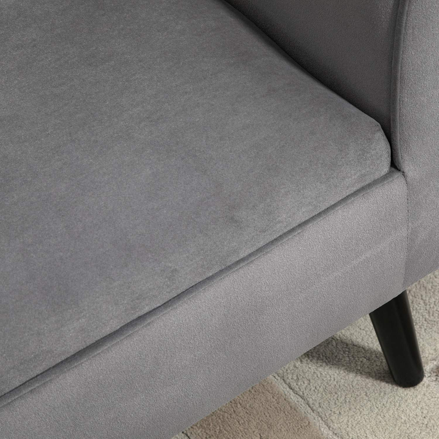 Grå Modern Förvaringsbänk – Sammet, 118x42x66 cm