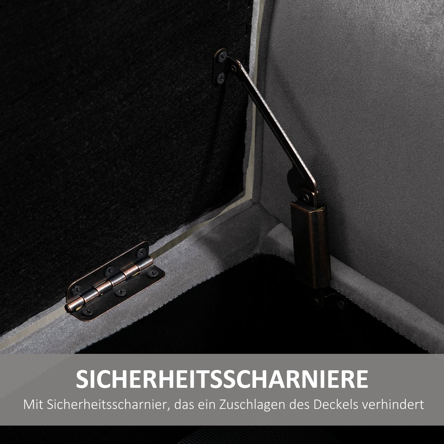 Grå Modern Förvaringsbänk – Sammet, 118x42x66 cm
