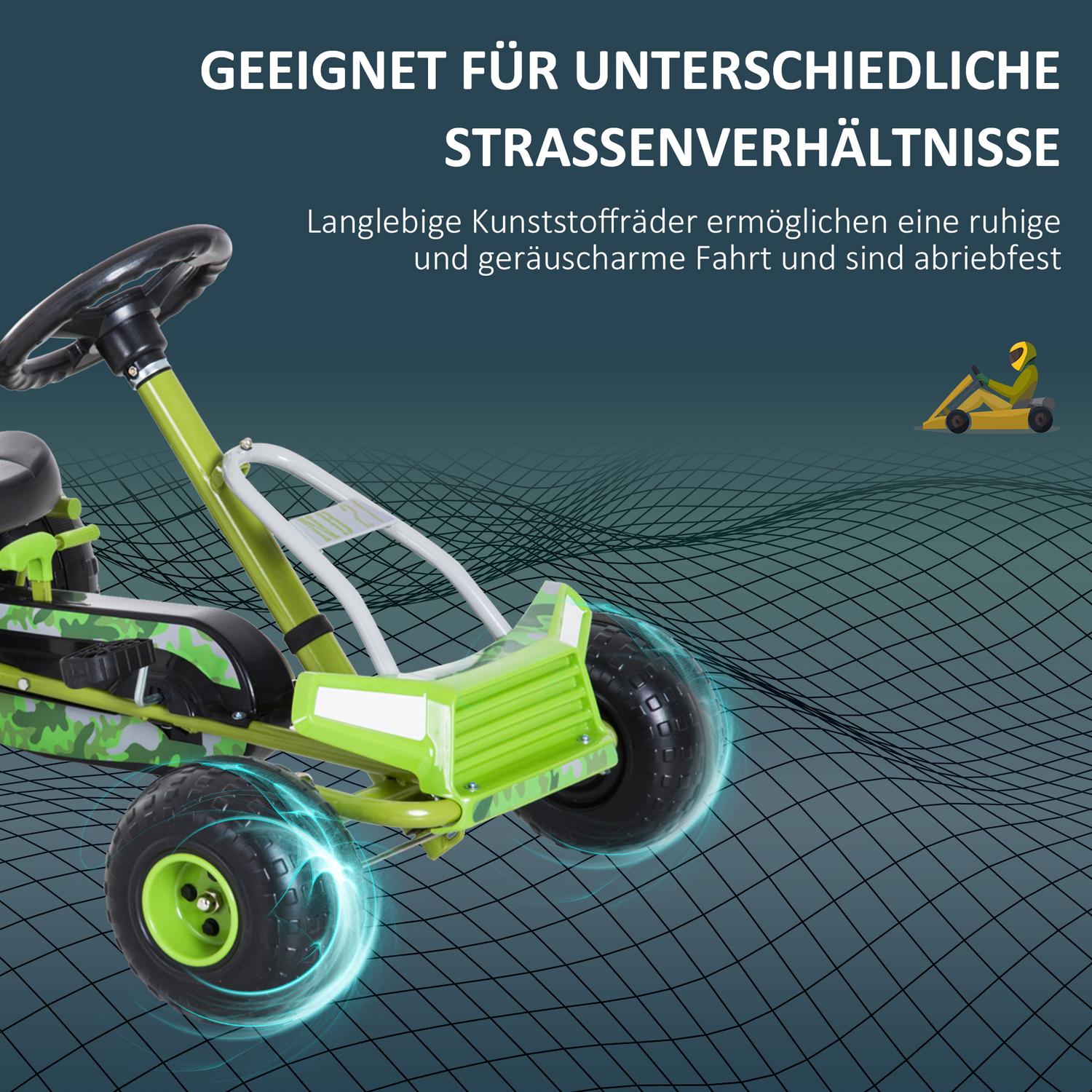 Green Pedal Go Kart för barn med justerbar sits och broms