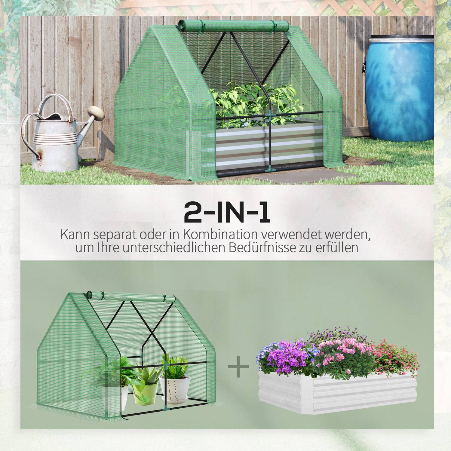 Greenhouse Cold Ram, Roll-Up-dörr, Grön, 127x95x92 cm