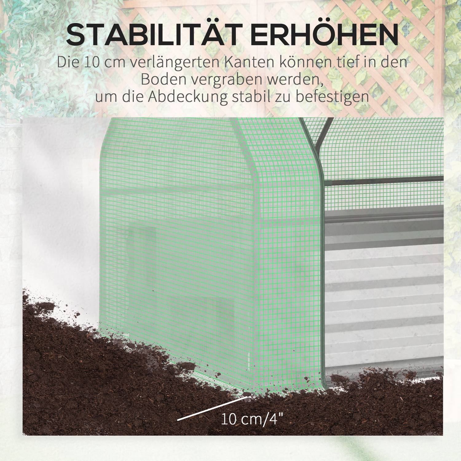 Greenhouse Cold Ram, Roll-Up-dörr, Grön, 127x95x92 cm