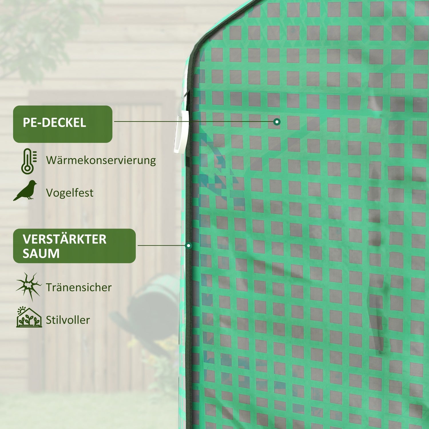 Greenhouse PE Film Cover, UV-skydd, 140x213x190 cm