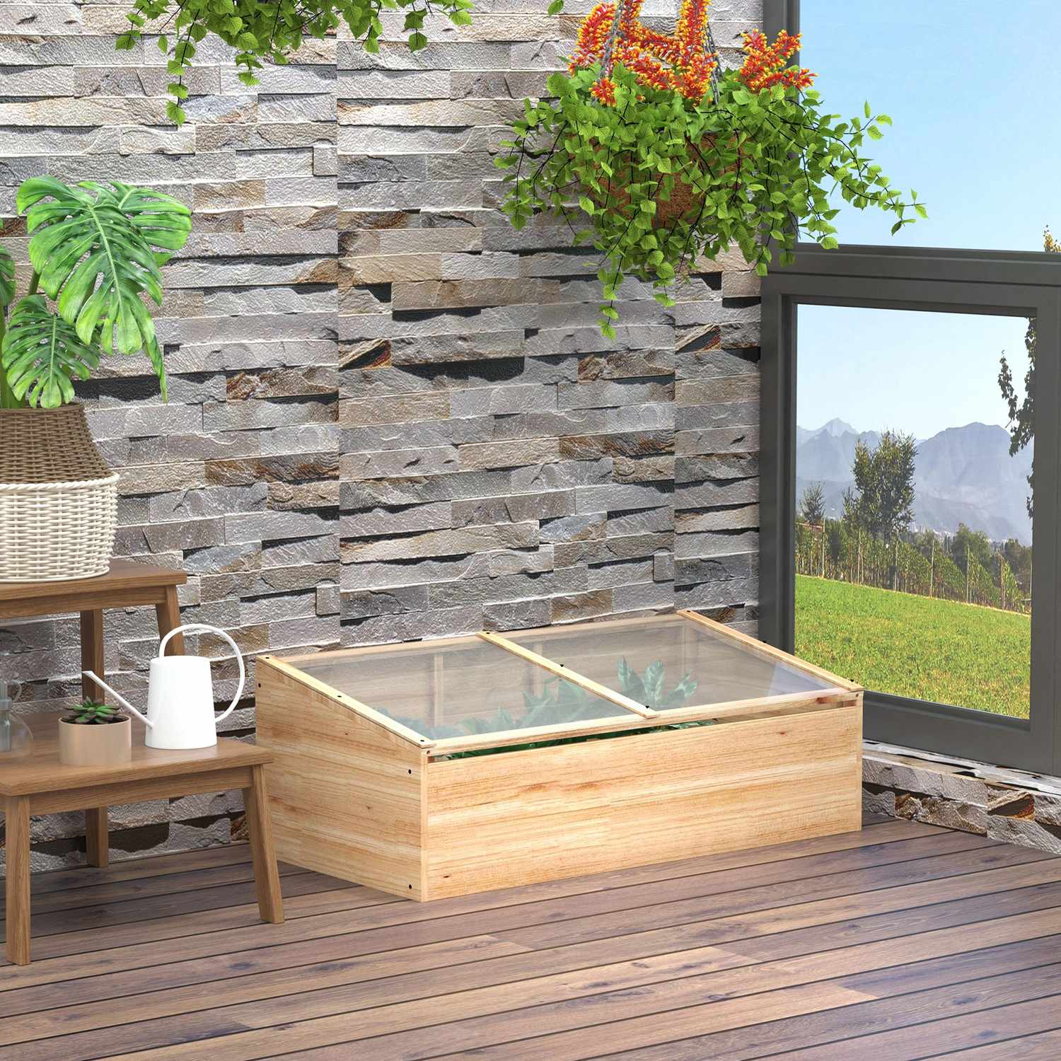 Växthus Trä Kallram Box – Gran Wood, 100x50x35 cm