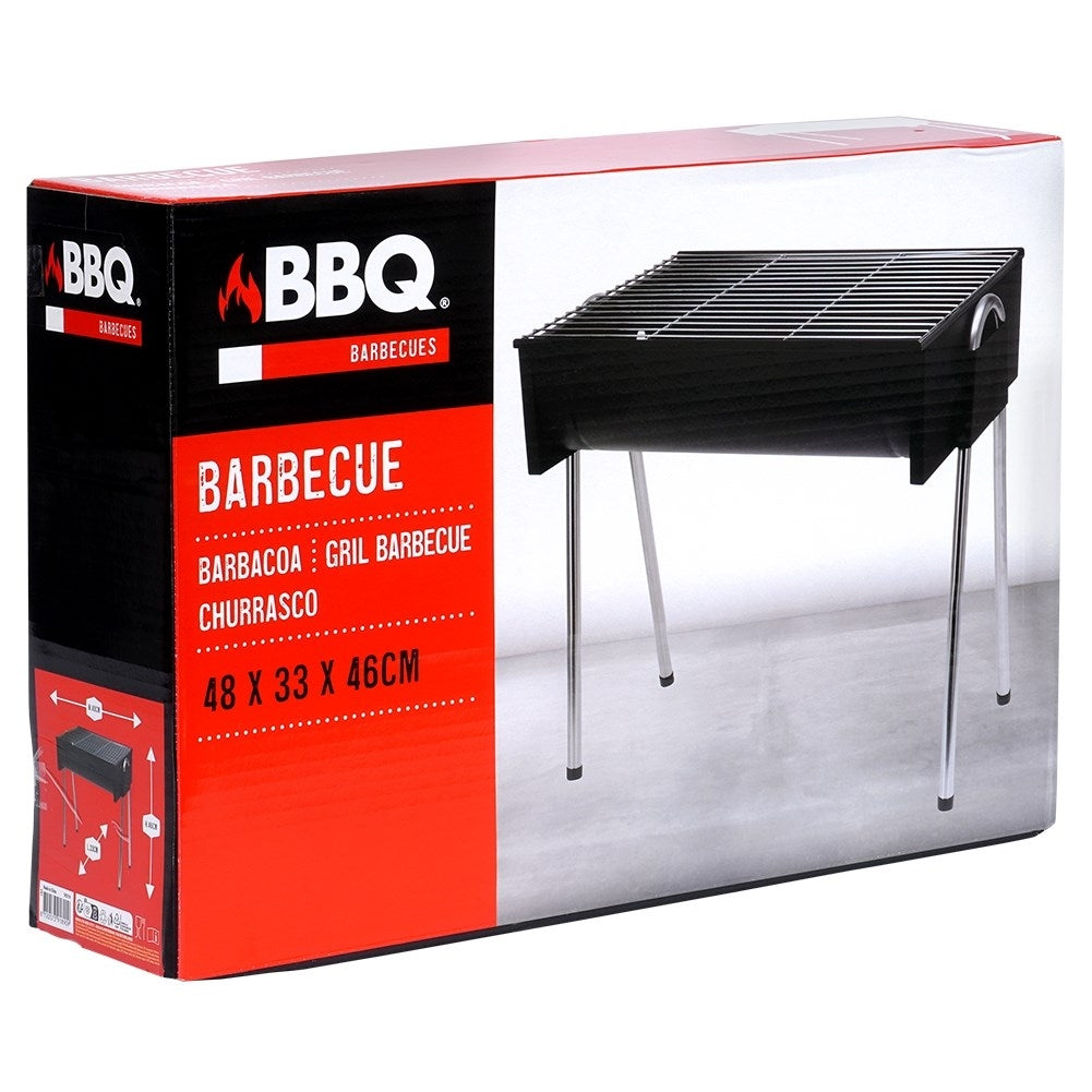 Grillkol med fyra ben, lätt att montera, avtagbart galler