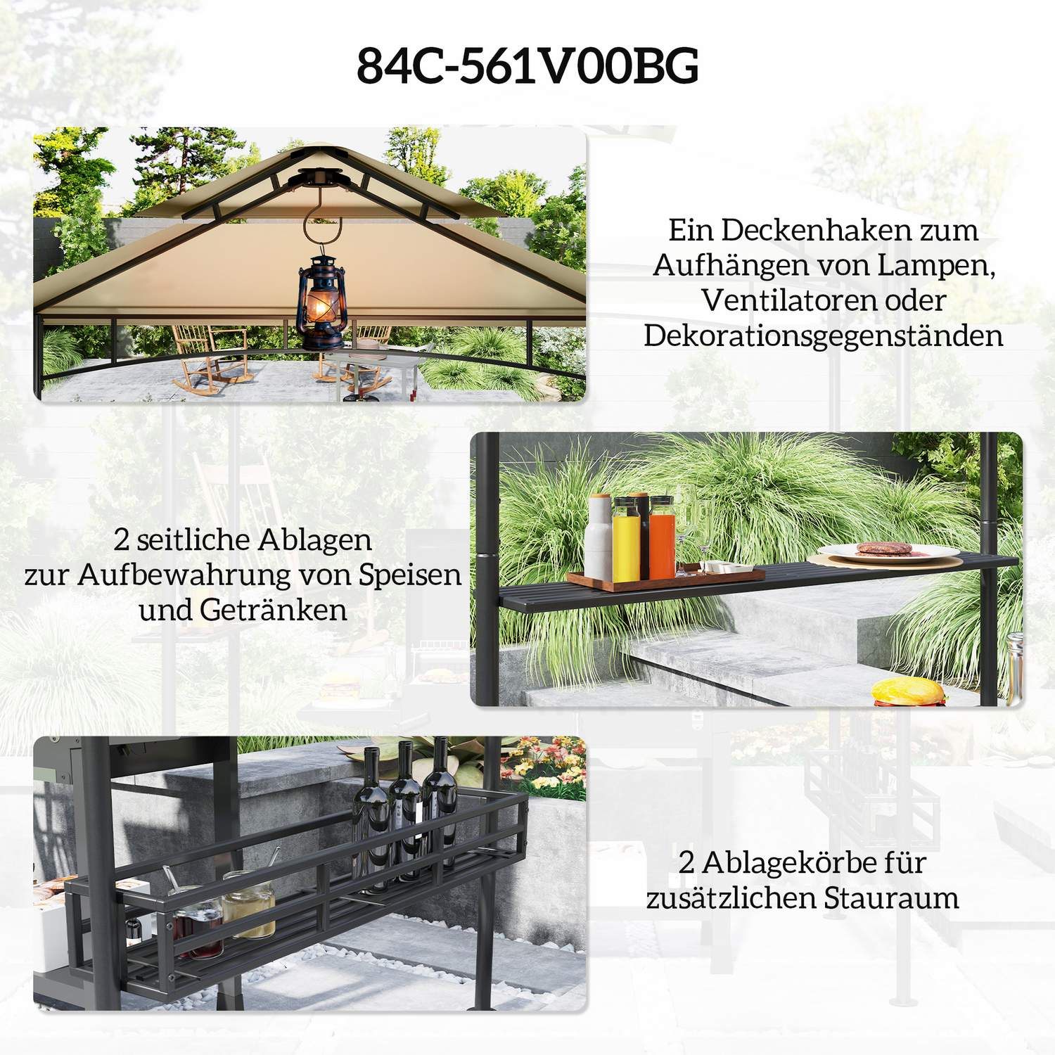 Grillpaviljong, vattentät och flamskyddad, UV-skyddande