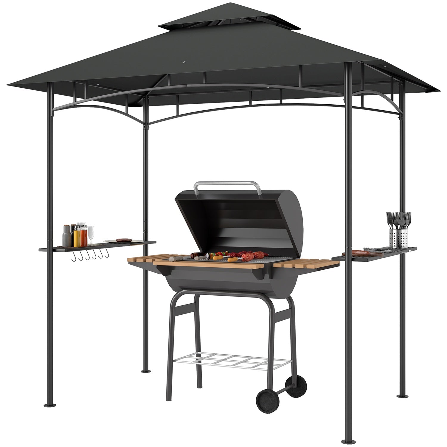 Grillpaviljong med LED, vattenavvisande, UV-skydd