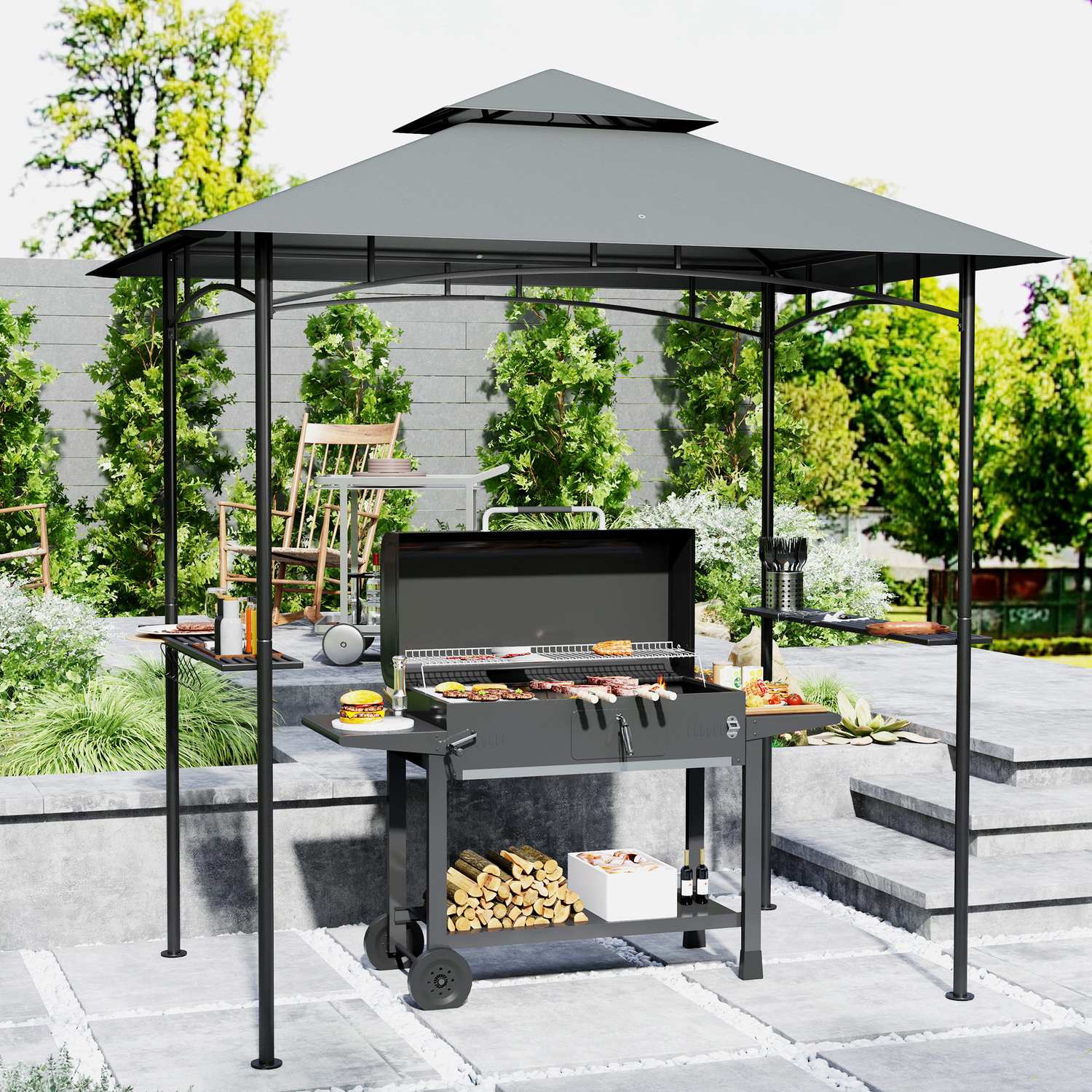 Grillpaviljong med LED, vattenavvisande, UV-skydd