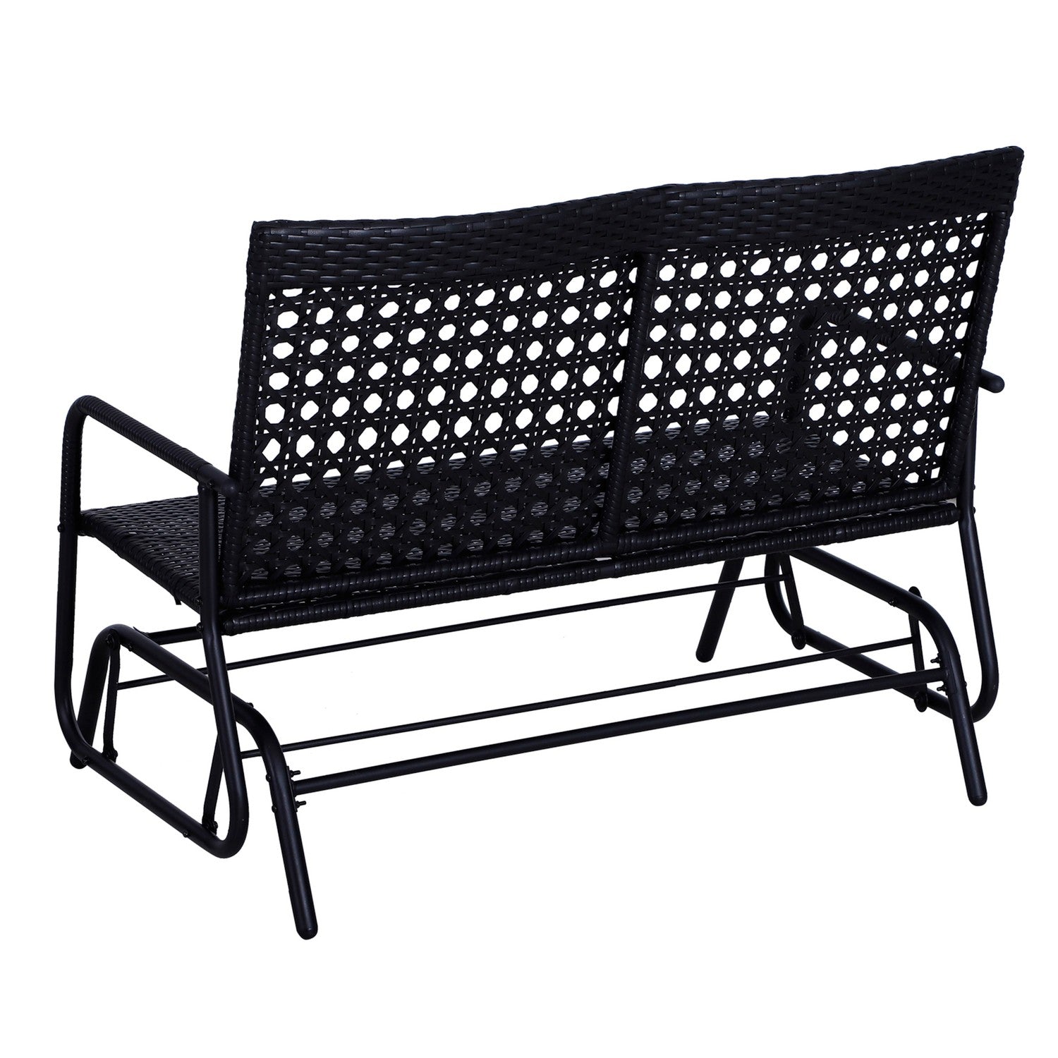 2-sits polyrattan trädgårdssvingbänk