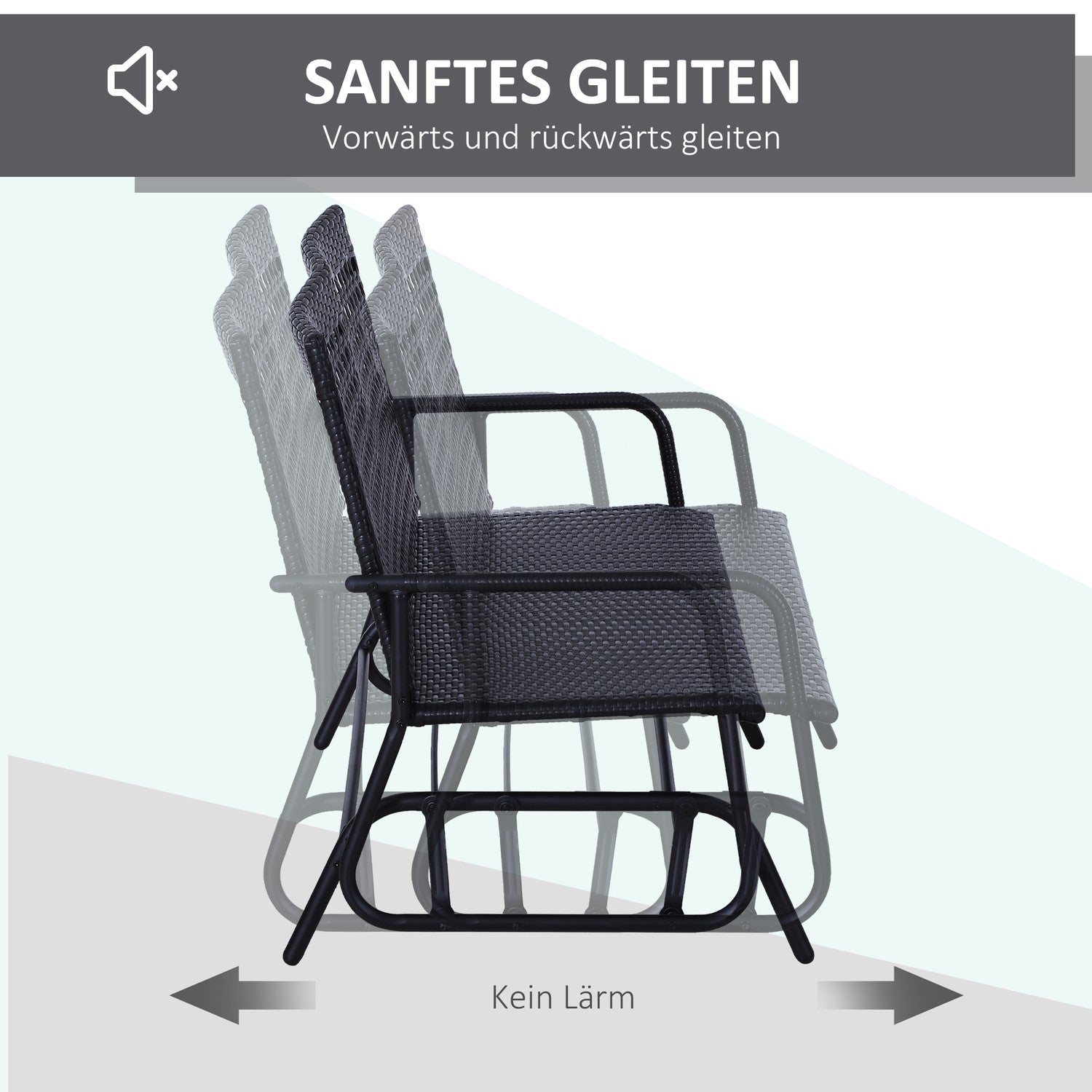 2-sits polyrattan trädgårdssvingbänk
