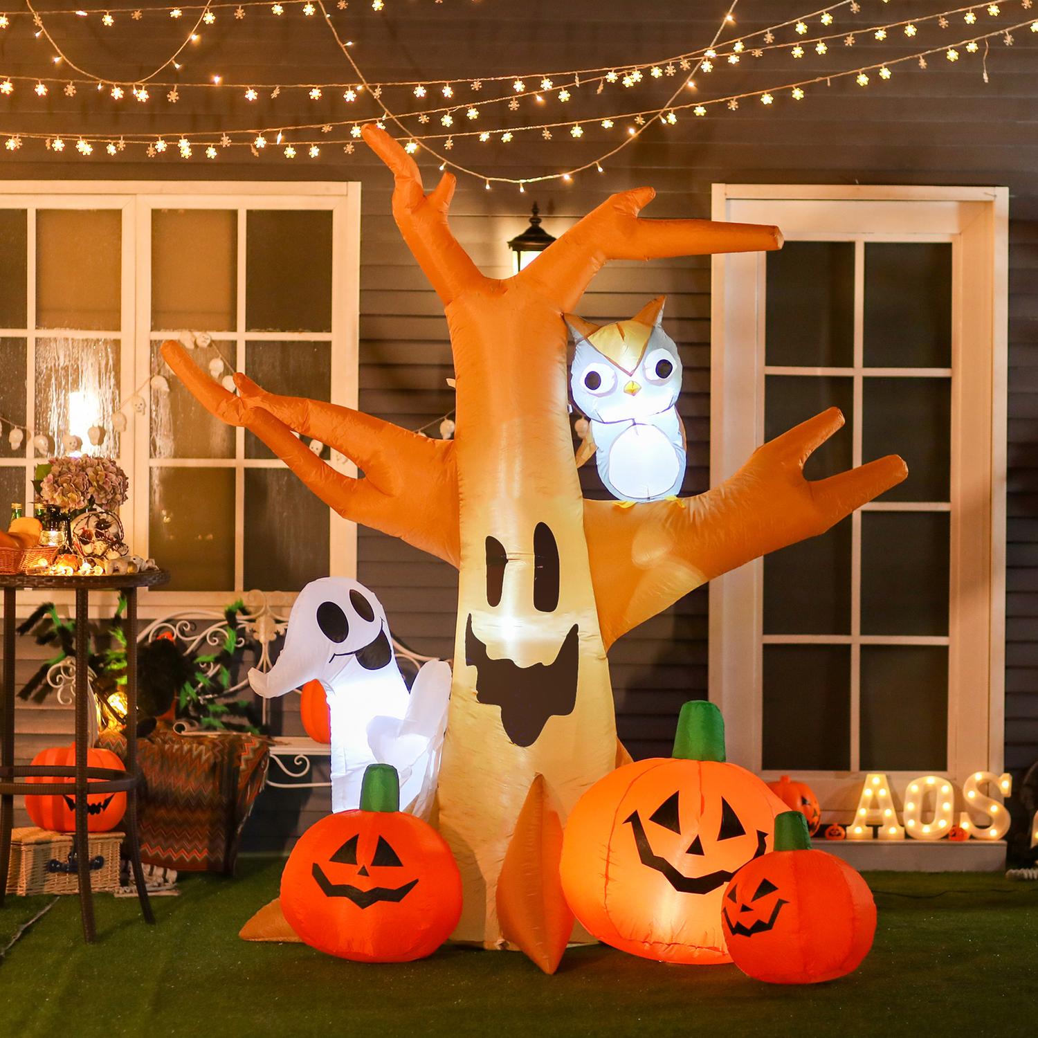 Halloween Uppblåsbar Ghost Light Up – 120/240 cm Dekoration