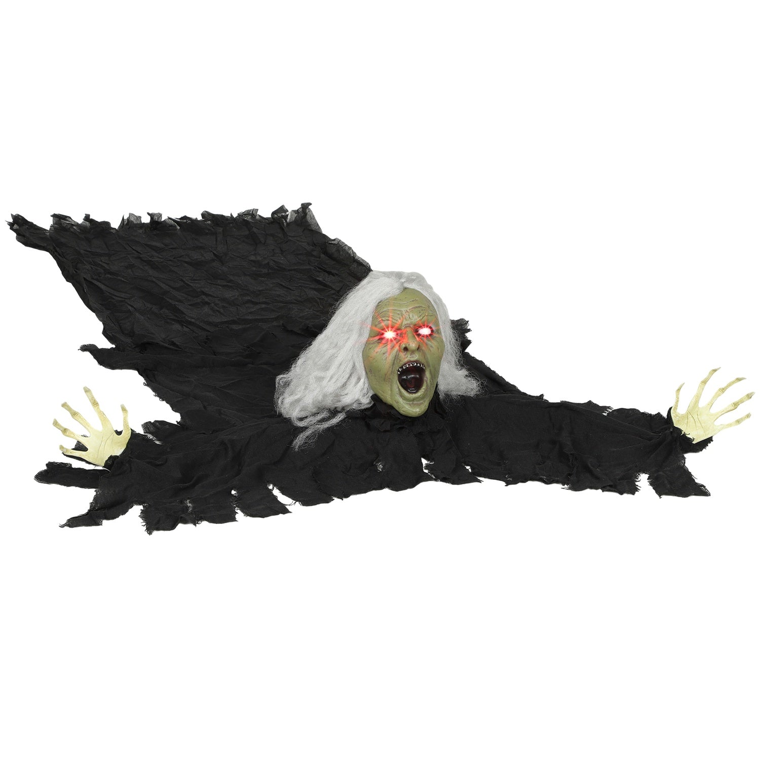 Halloween Zombiedekoration, 183 cm med LED-ljus och ljud