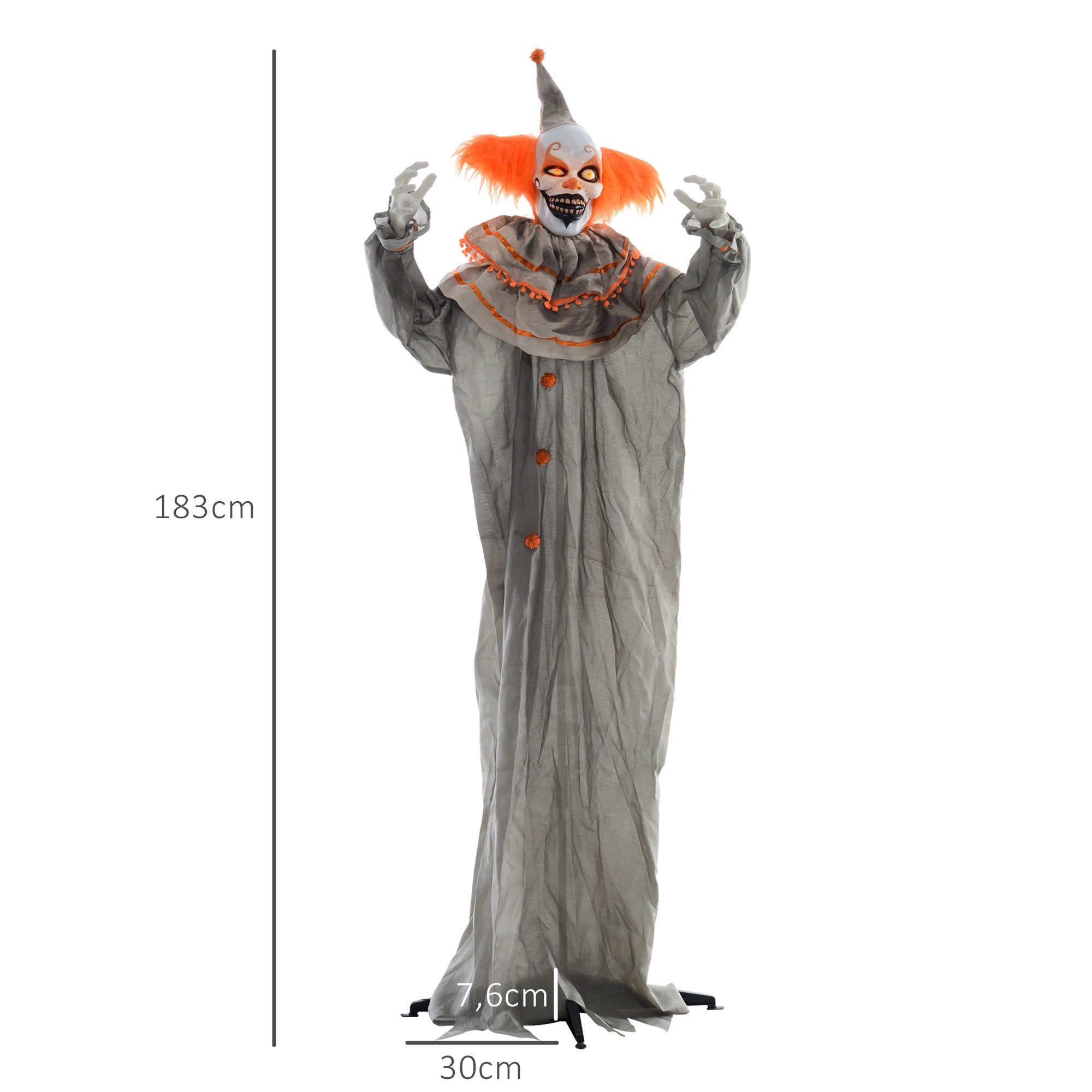 Halloween clowndekoration, beröringsaktiverad, lysande ögon