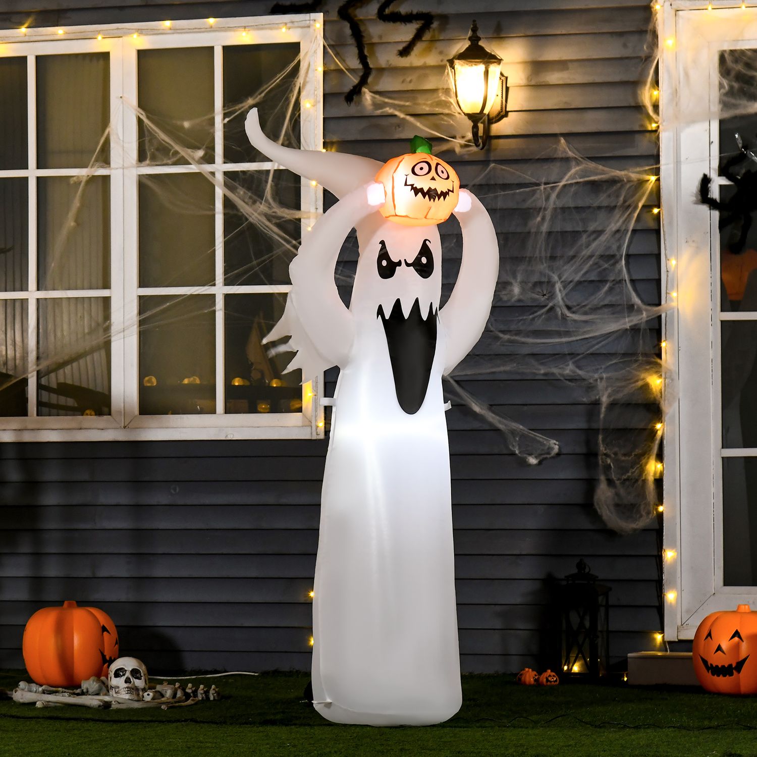 Halloween LED Uppblåsbar Spökdekoration, 1,8 m polyester