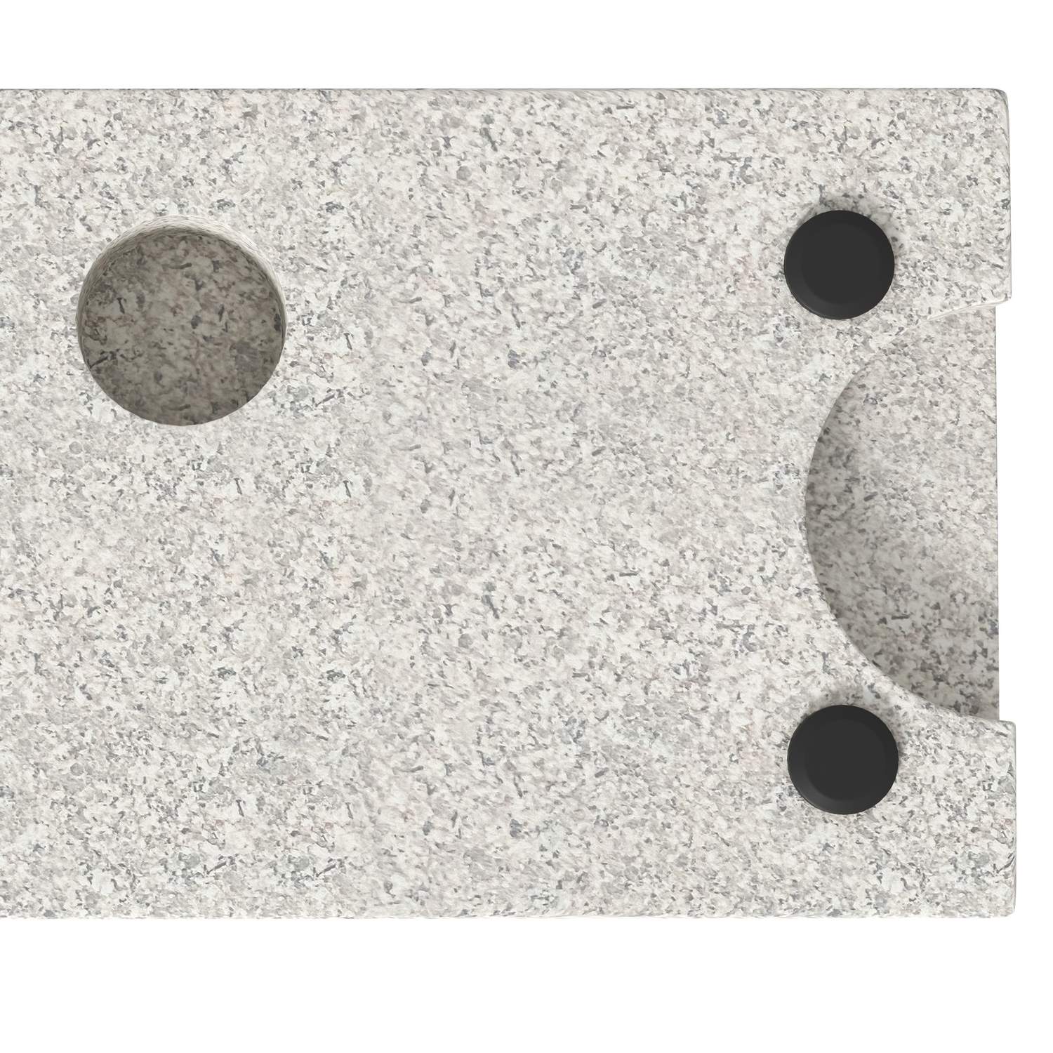Halvrunda parasollbas, granit, 25 kg, passar 32-48 mm stolpar