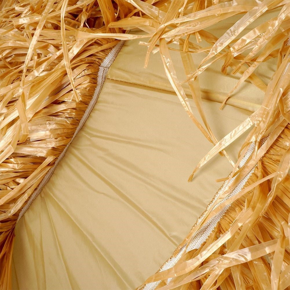 Hawaiianskt Paraply: Beige Raffia, 155 cm, Justerbar Lutning