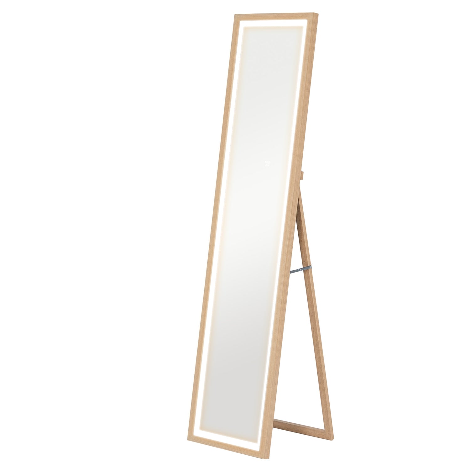 Hellängd LED-spegel, 40x160 cm, Touch Control, Ek