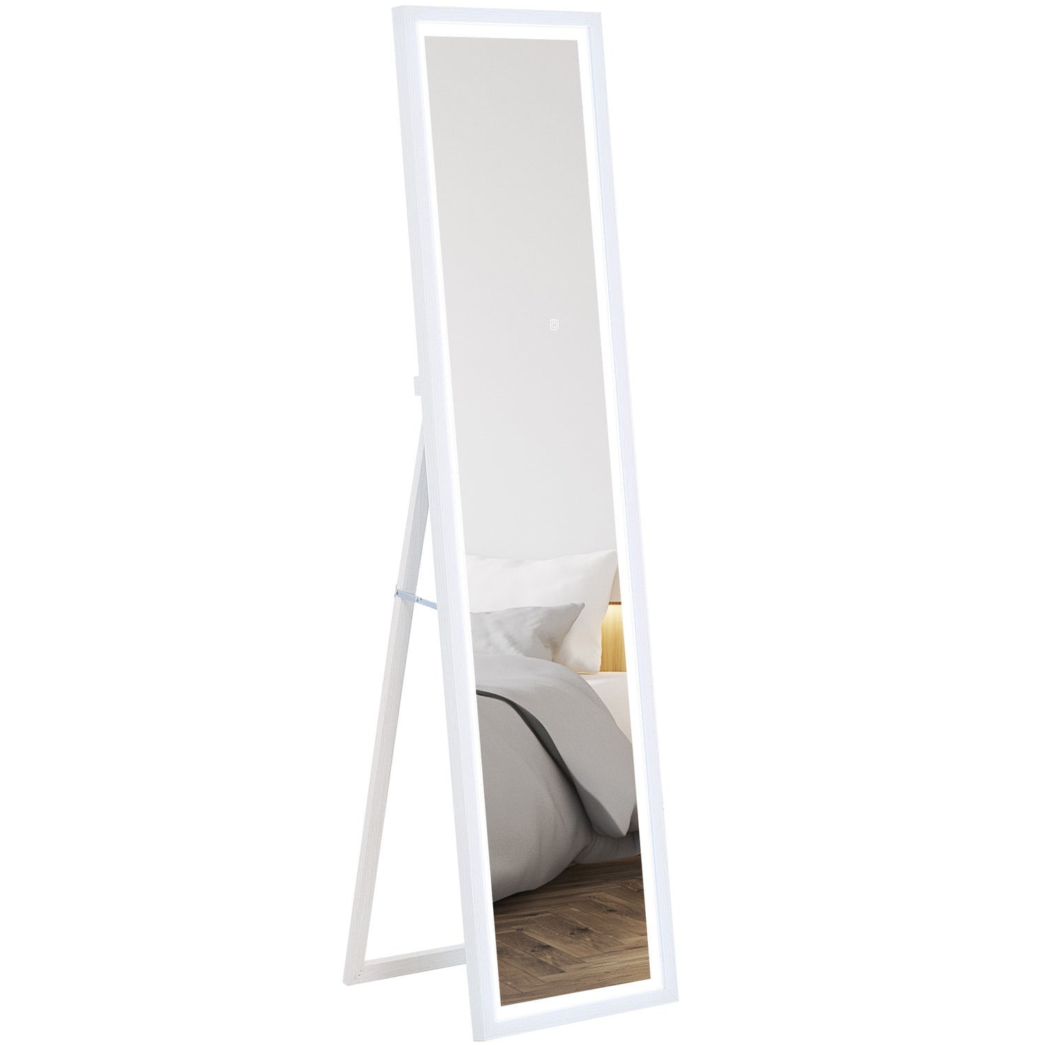 Hellängdsspegel med LED, Touch Control, Vit, 40 x 160 cm